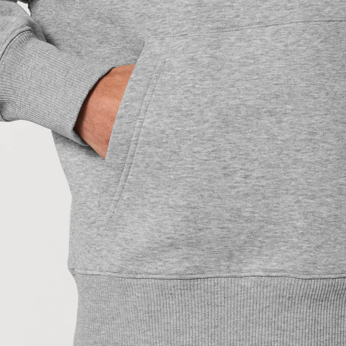 BLKN® grey hoodie closeup