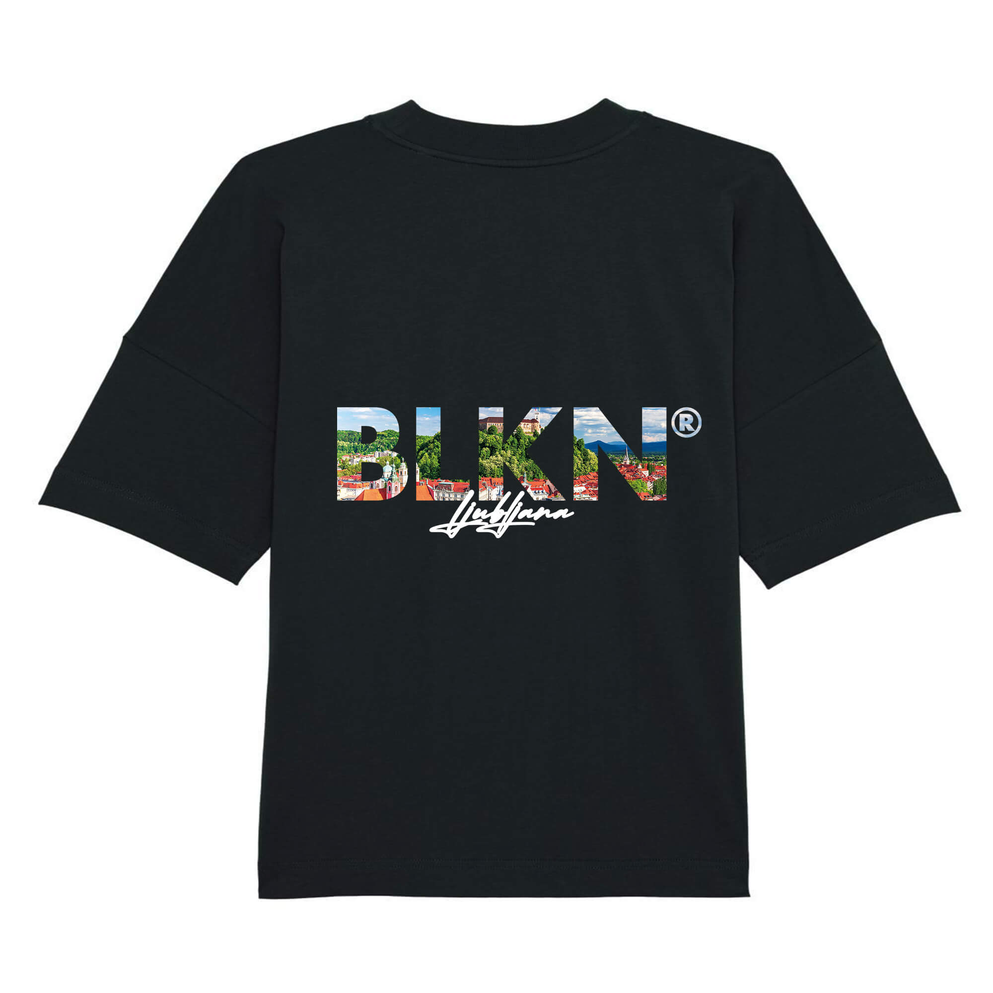 BLKN® oversized shirt back black ljubljana