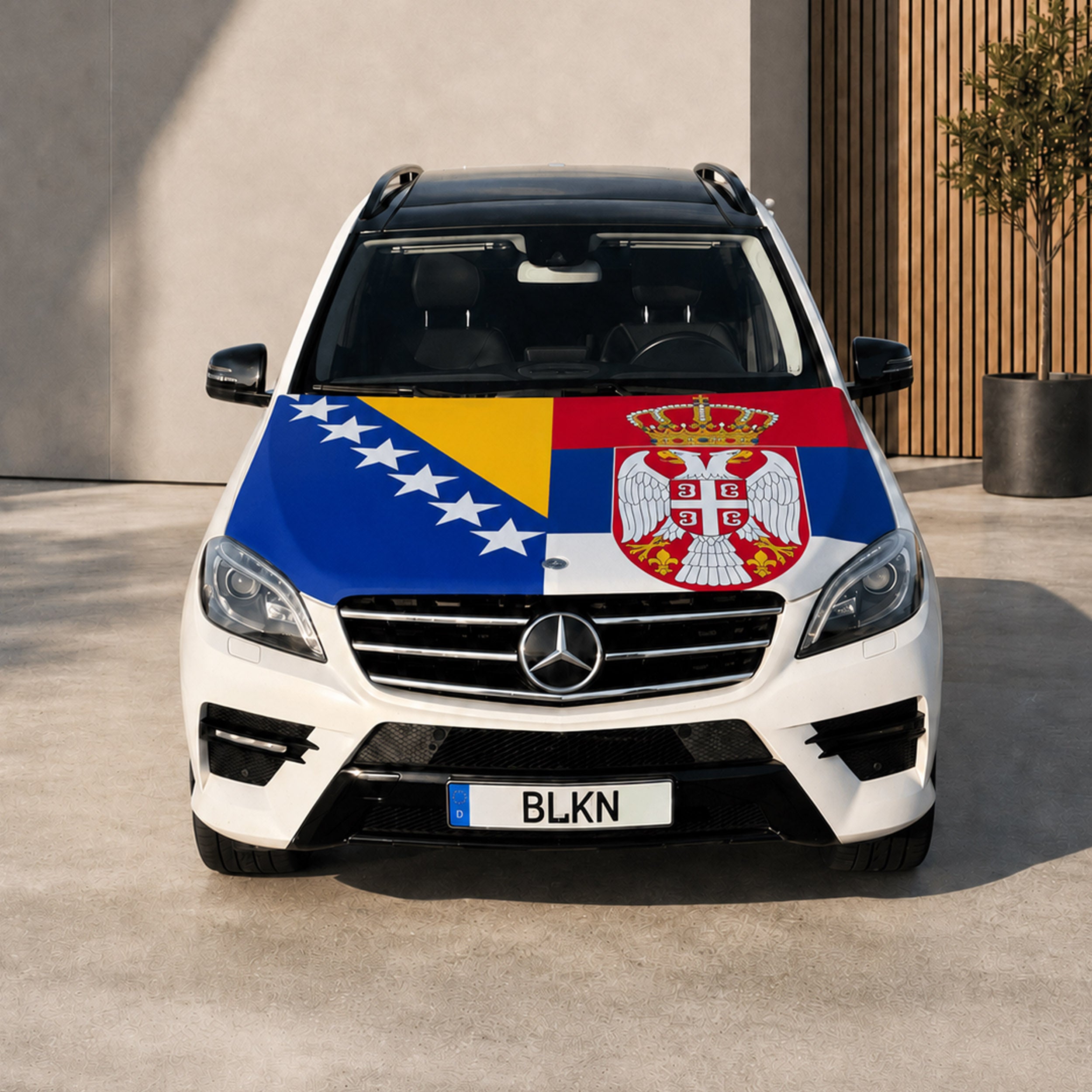 BLKN ® Bosnia & Serbia Car Hood Flag