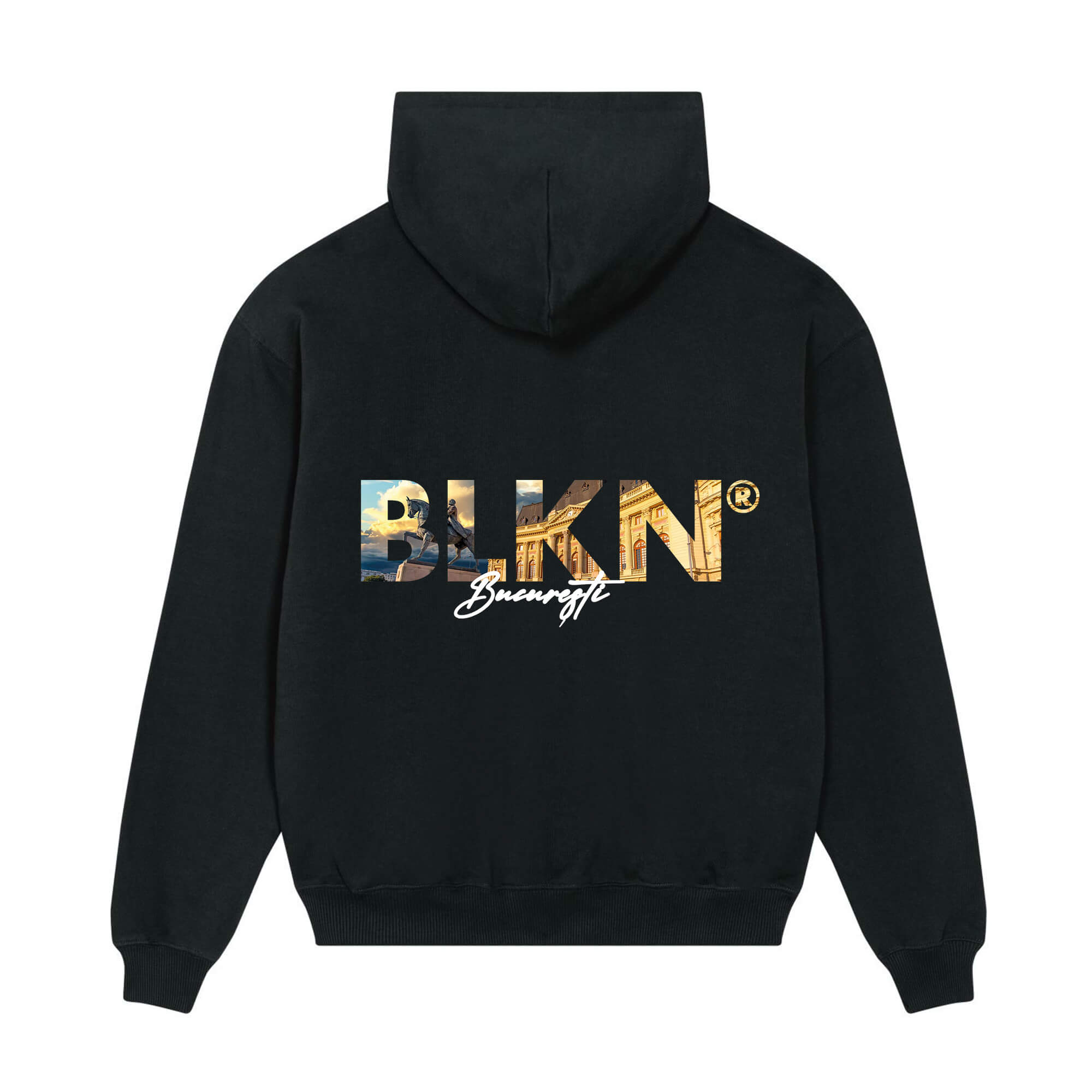 Hoodie black front Bucarest