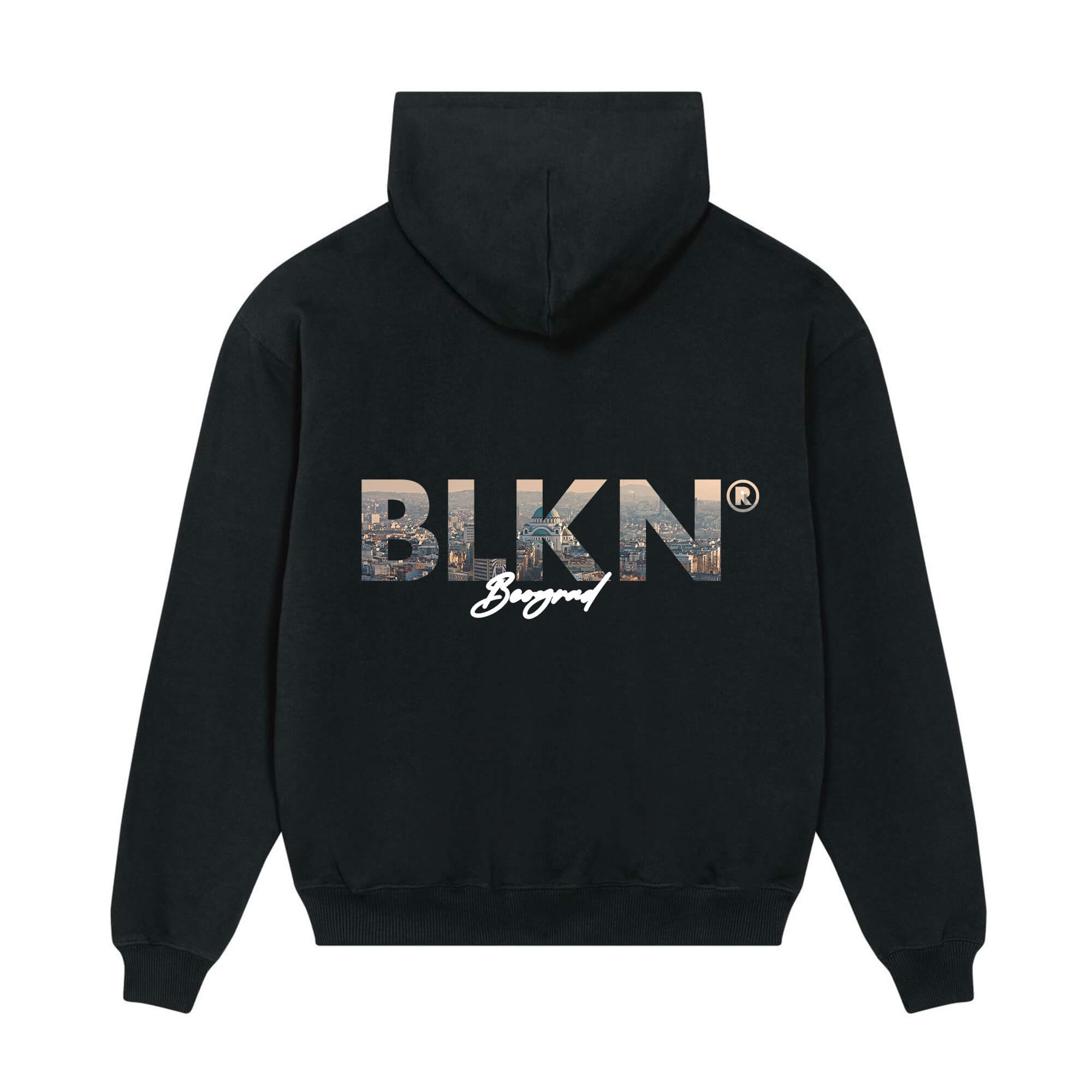 Hoodie black front beograd