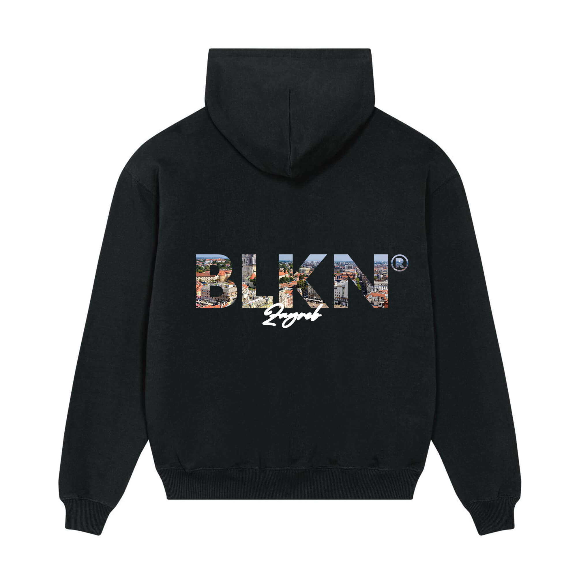 Hoodie black front zagreb