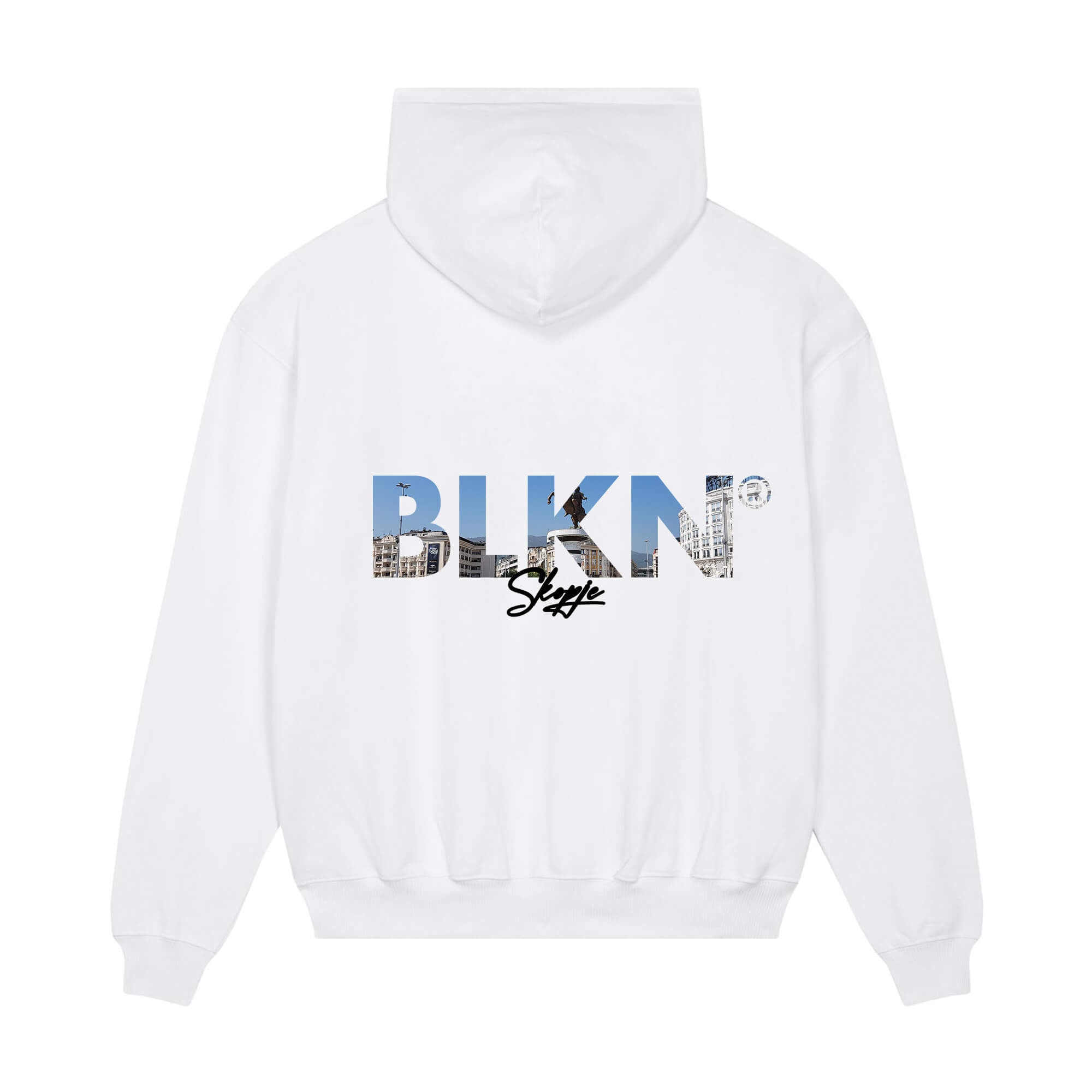 Hoodie white back skopje