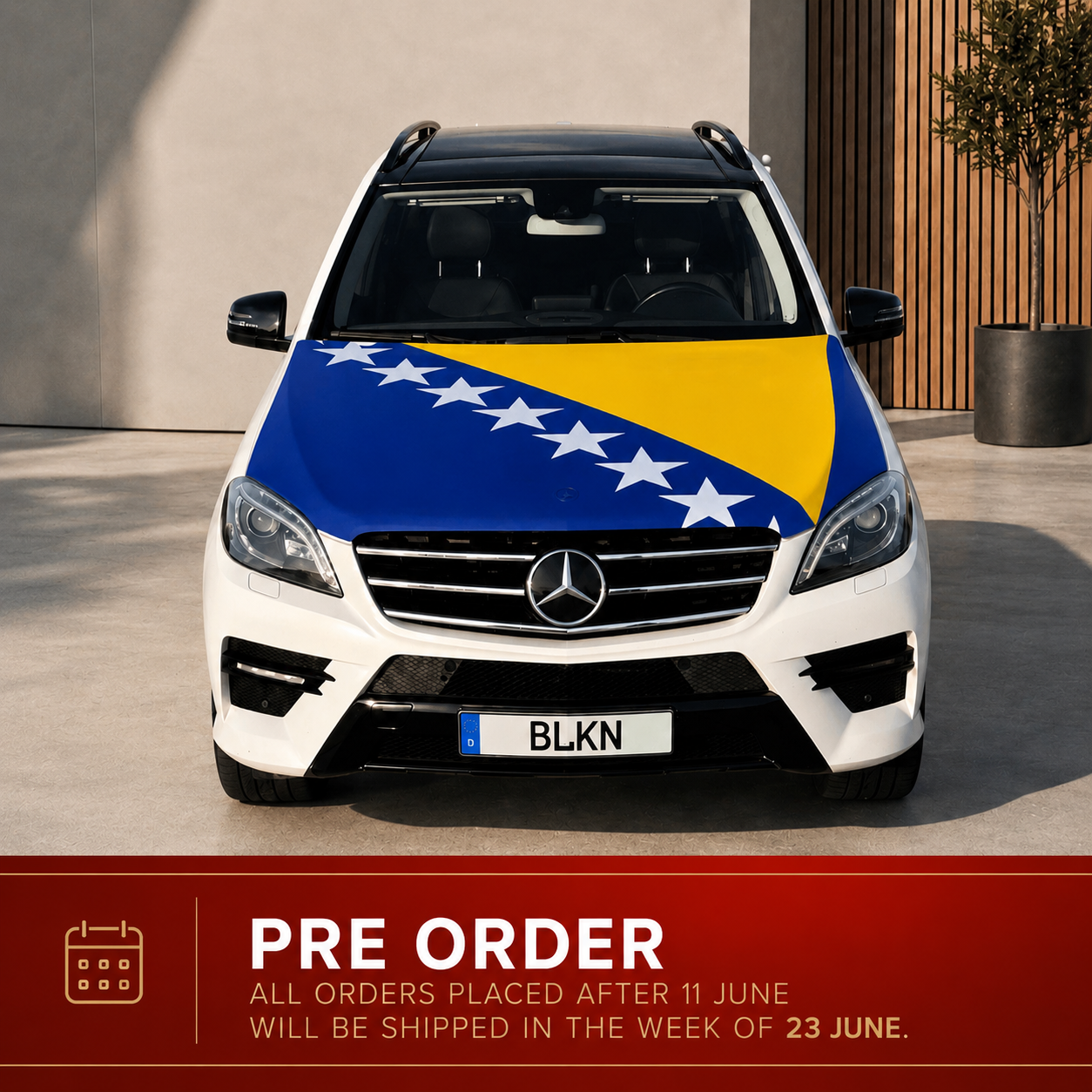 BLKN ® Bosnia & Herzegovina Car Hood Flag