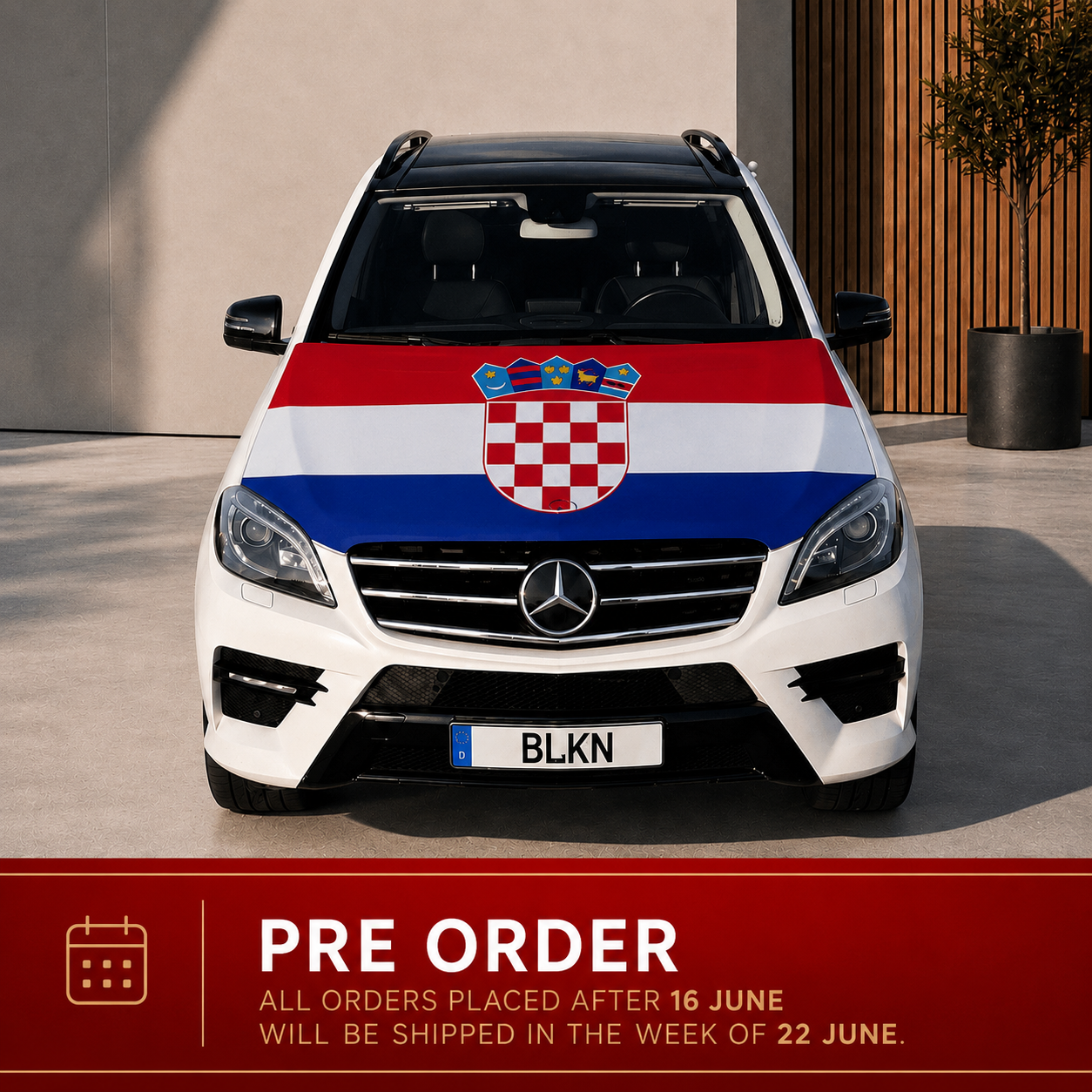BLKN ® Croatia Car Hood Flag
