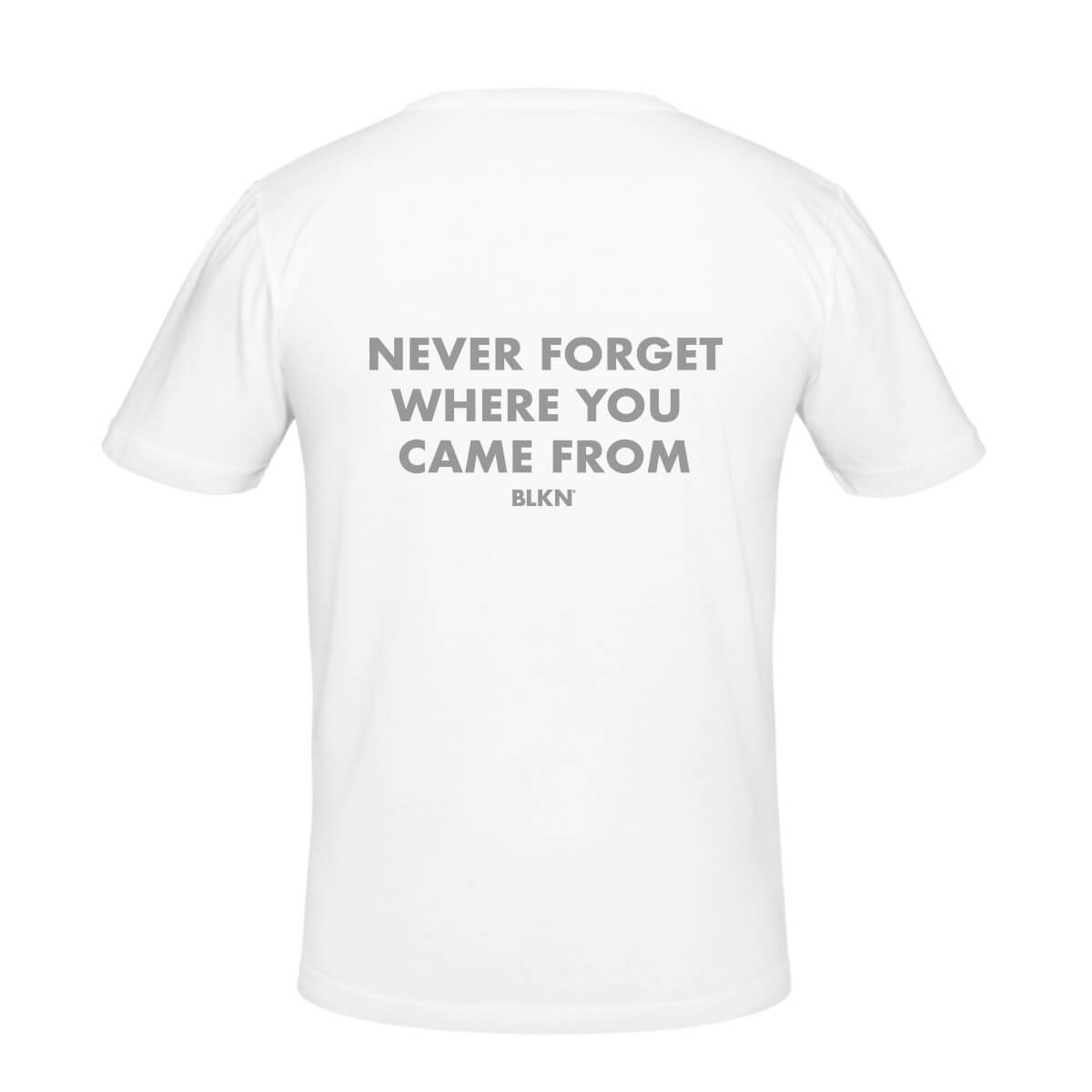 Mockup never forget back white tshirt men