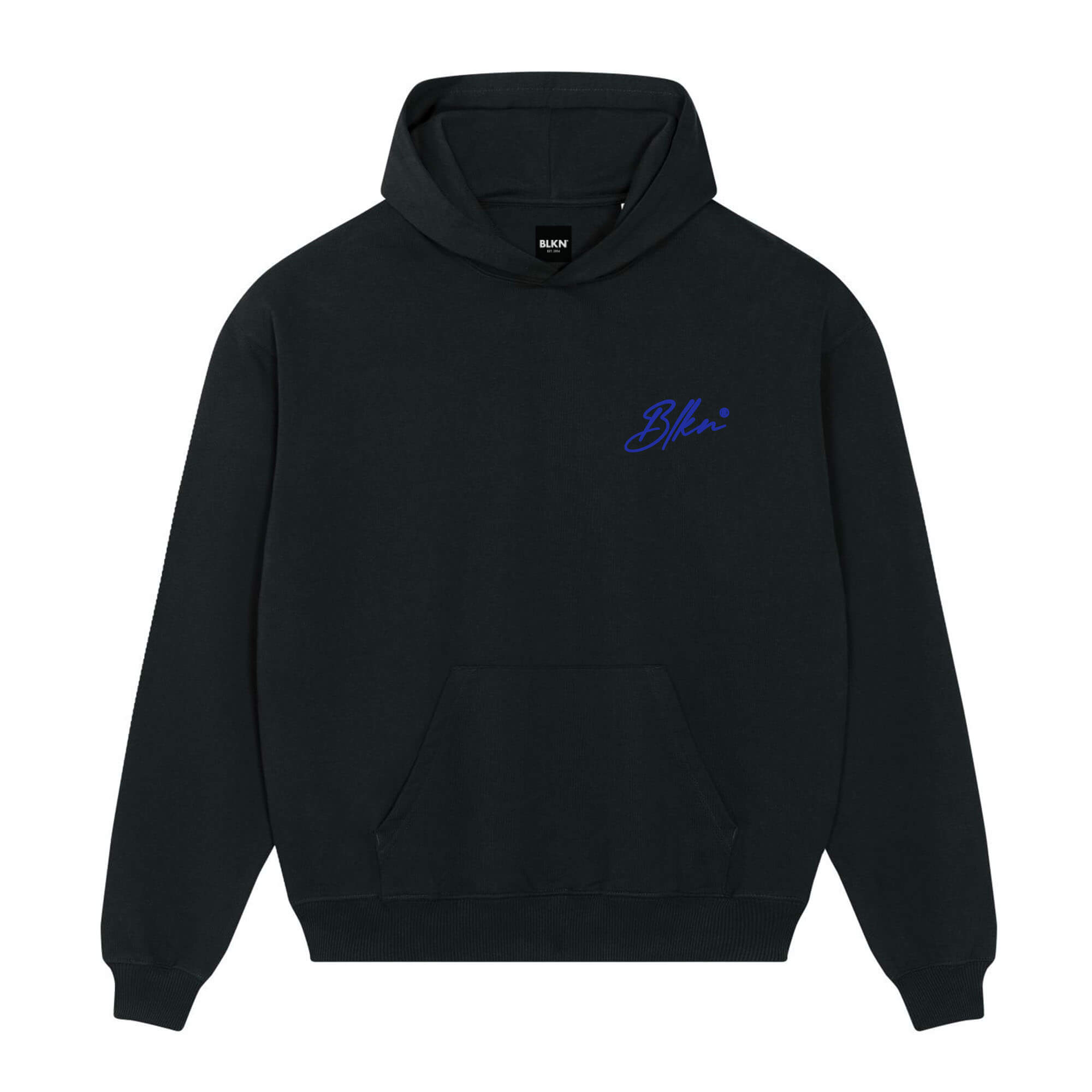 Signature Front Hoodie Black Blue