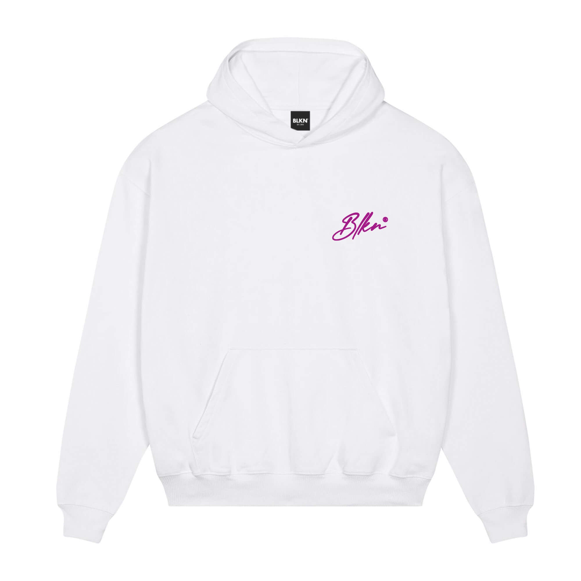 Signature Front Hoodie White Purple