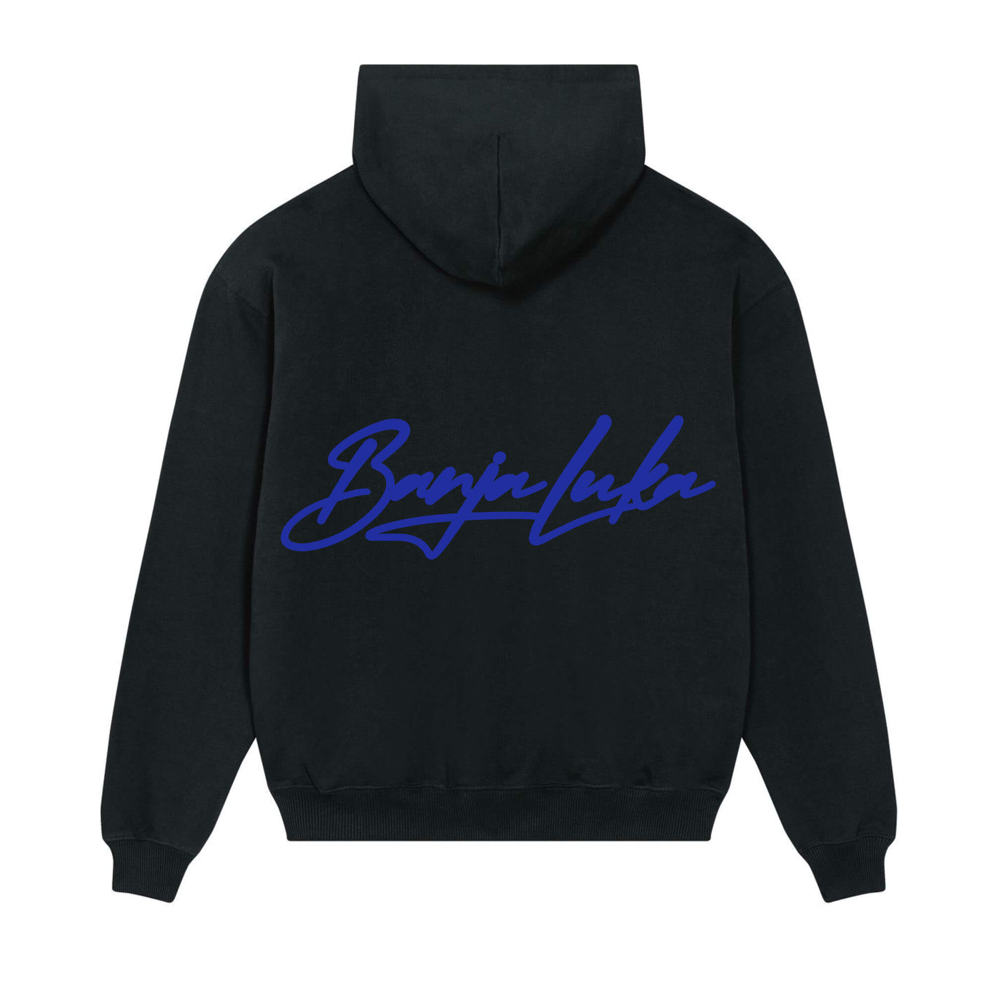 Signature back Hoodie Black BanjaLuka Blue