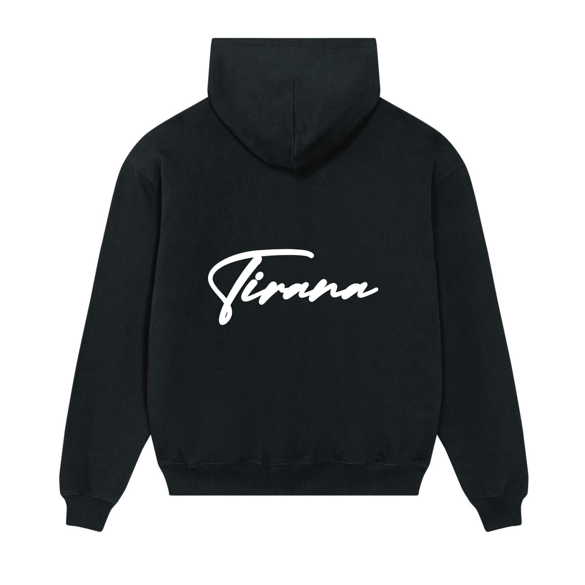 Signature back Hoodie Black Tirana White