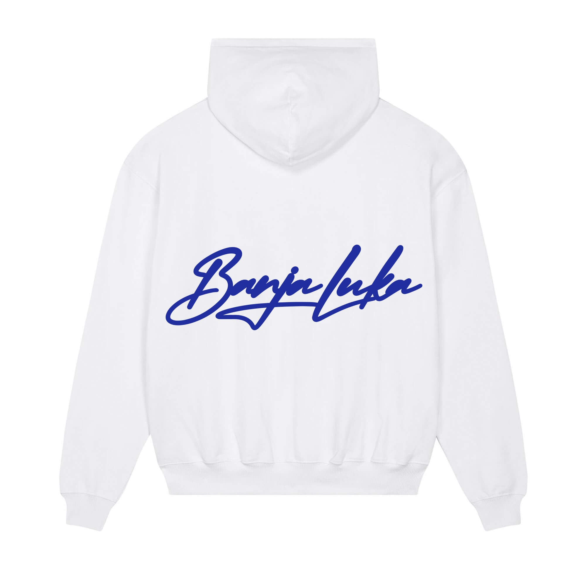 Signature back Hoodie White BanjaLuka Blue