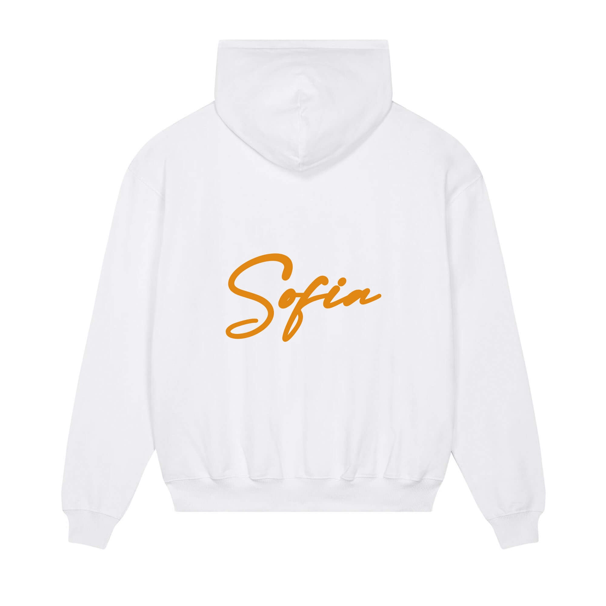 Signature back Hoodie White Sofia Orange