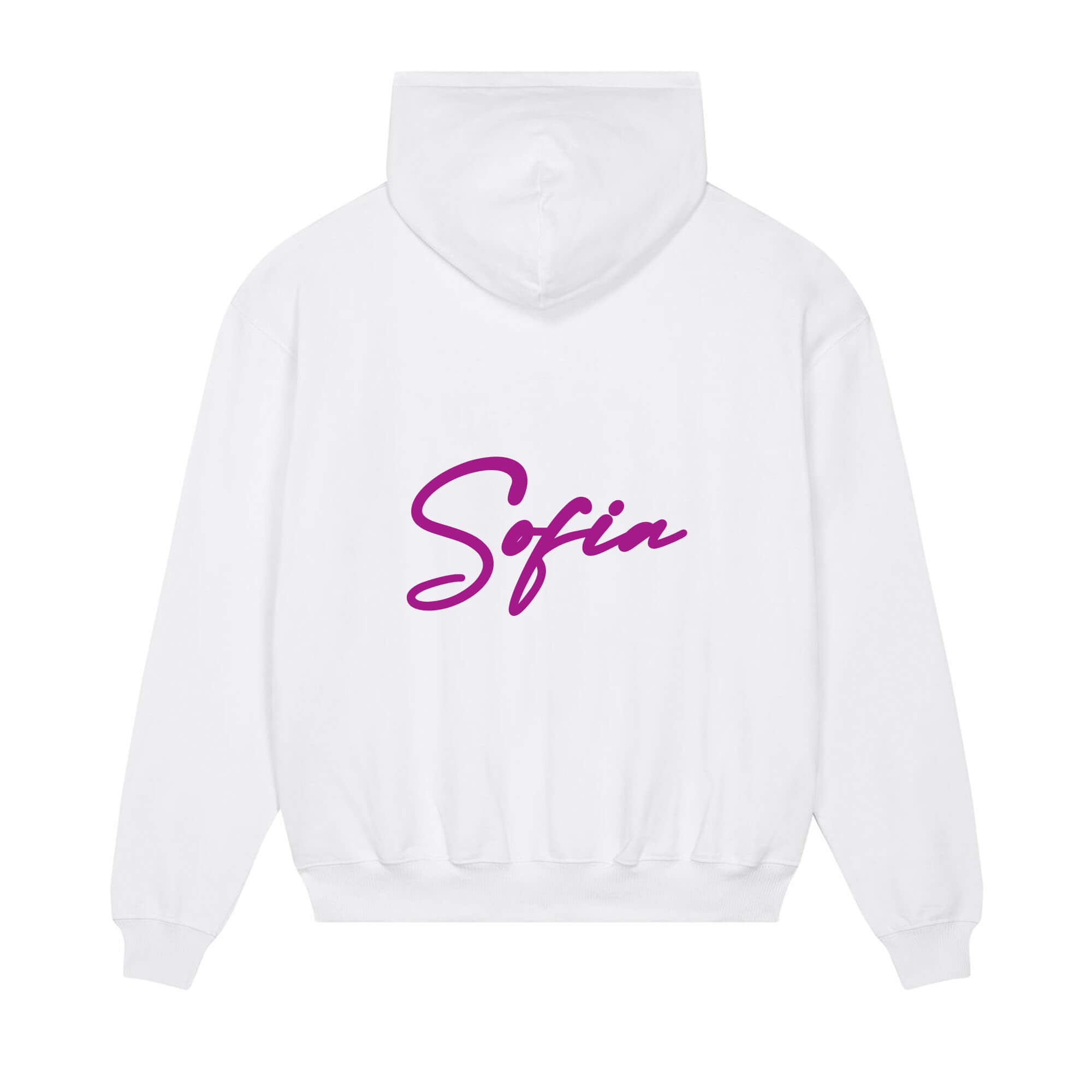 Signature back Hoodie White Sofia Purple
