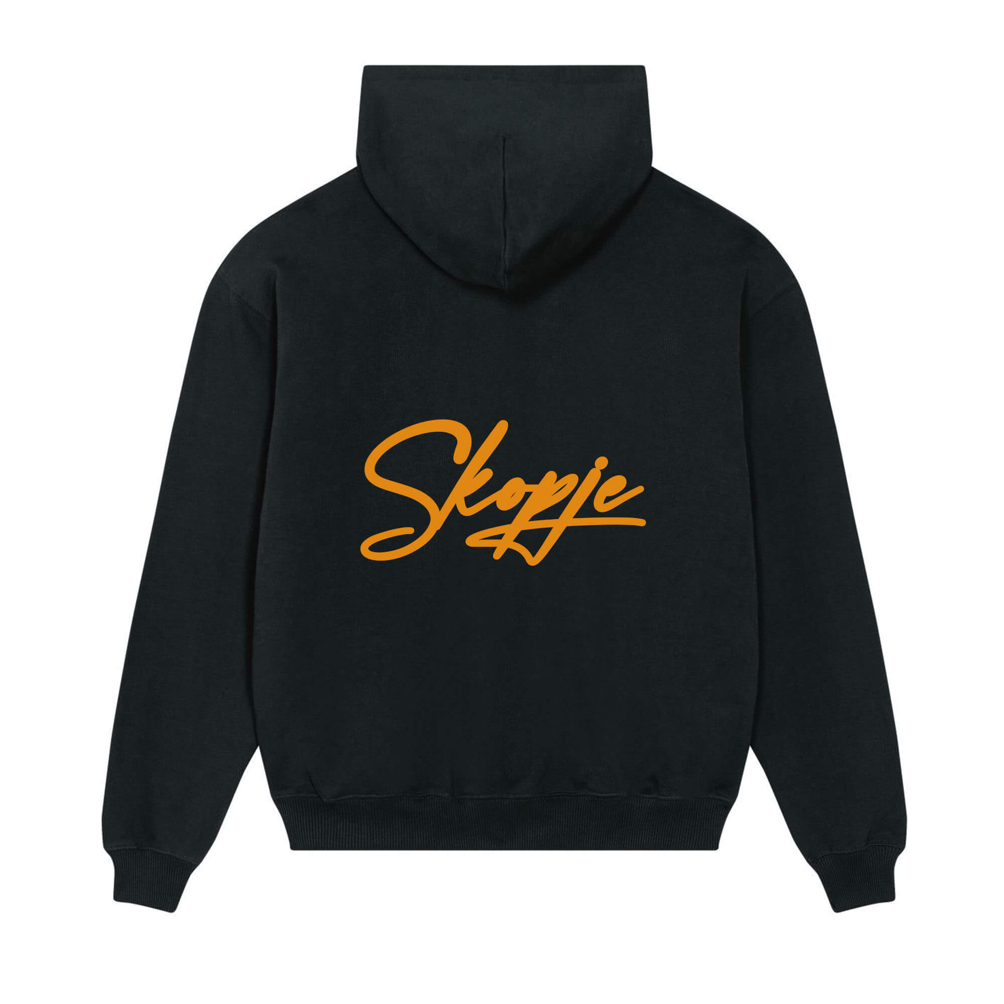 Signature back Hoodie black Skopje orange