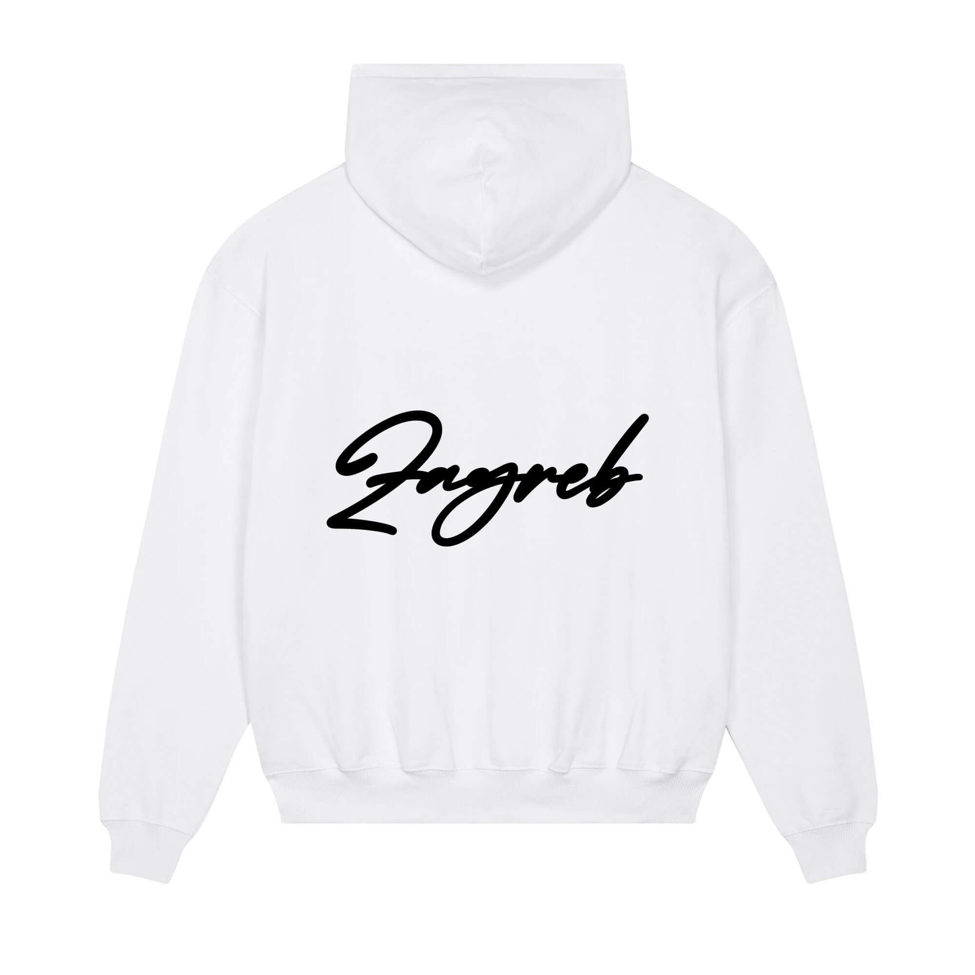Signature back Hoodie white Zagreb black