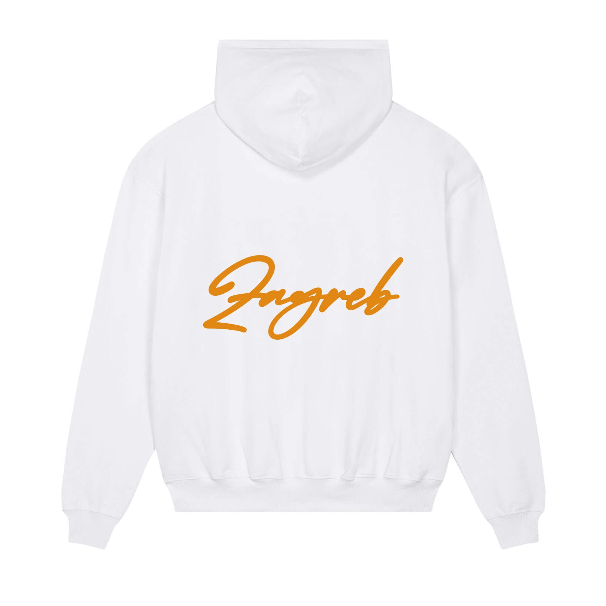 Signature back Hoodie white Zagreb orange