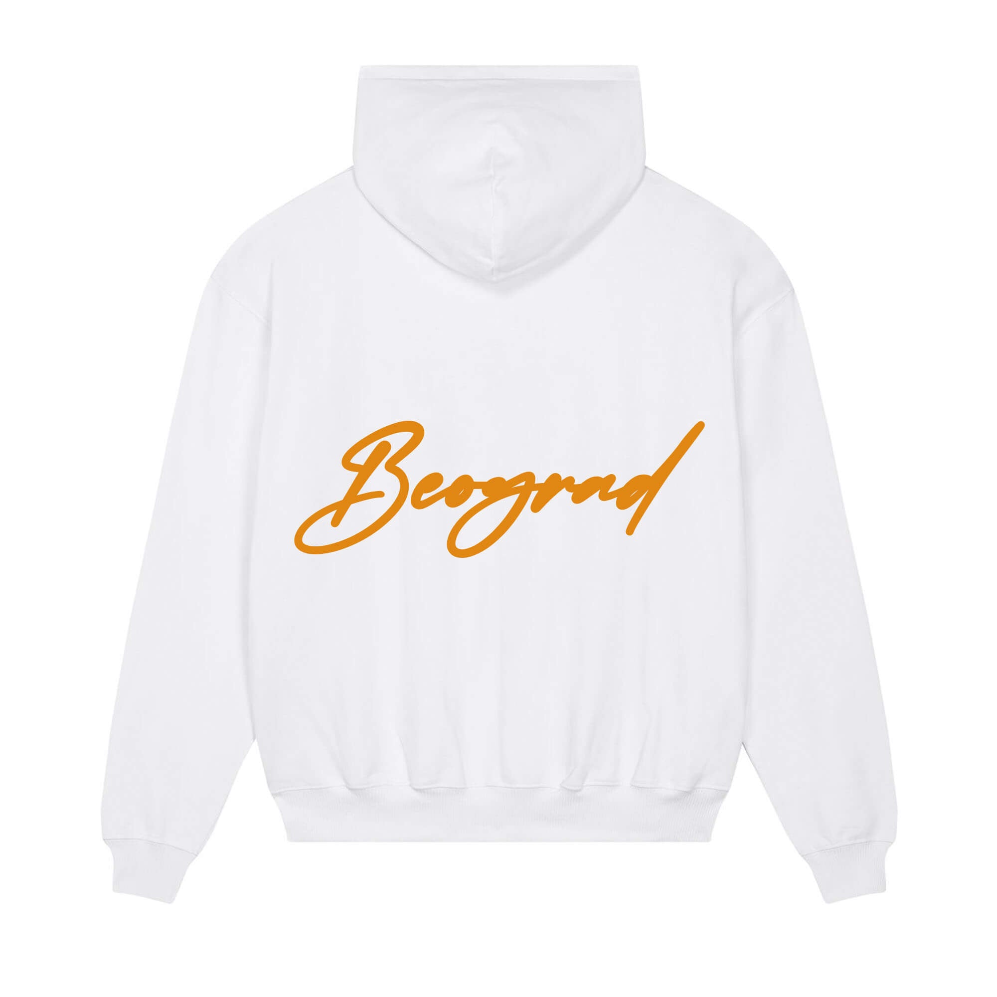 Signature back white Hoodie Beograd orange