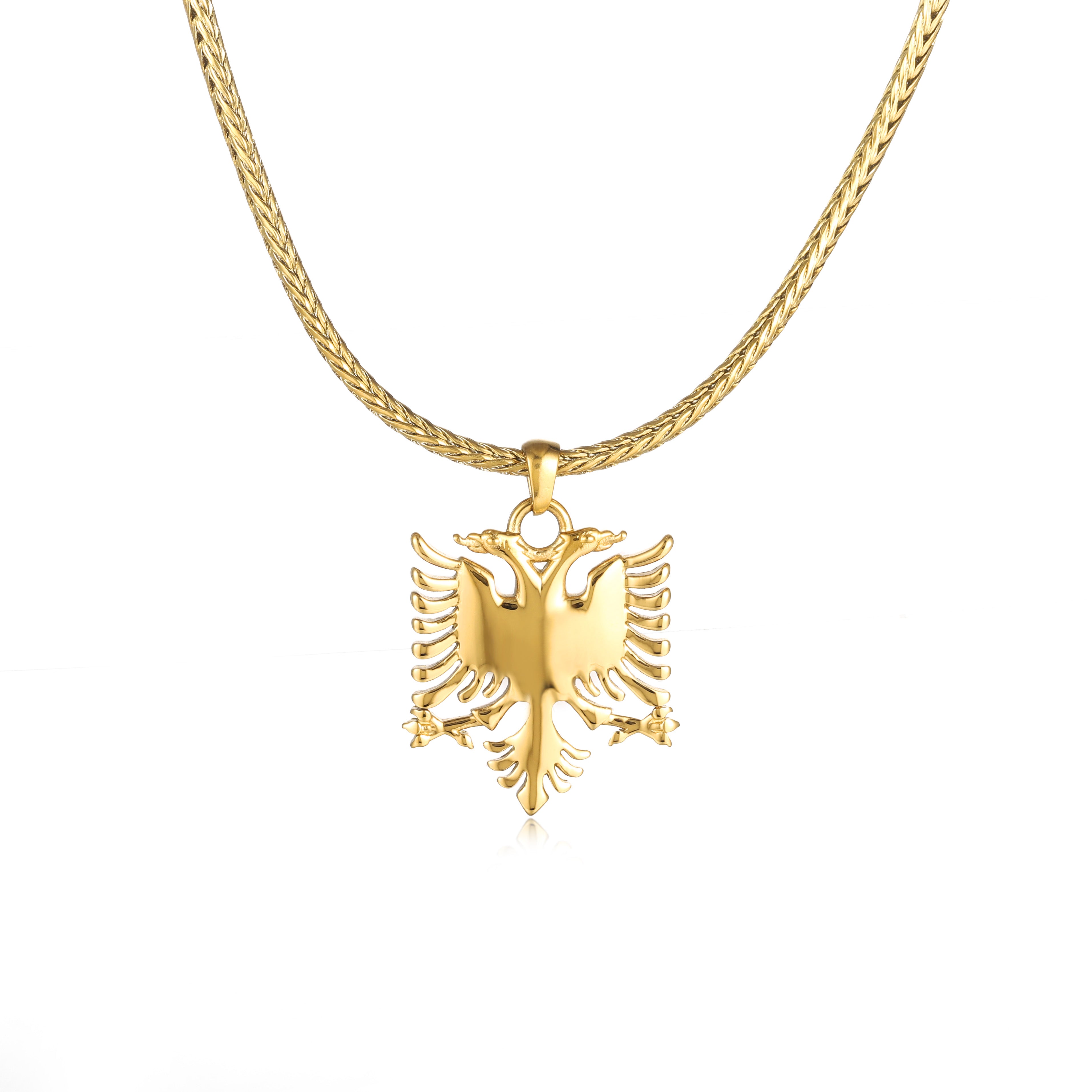 Albanian eagle necklace gold for men