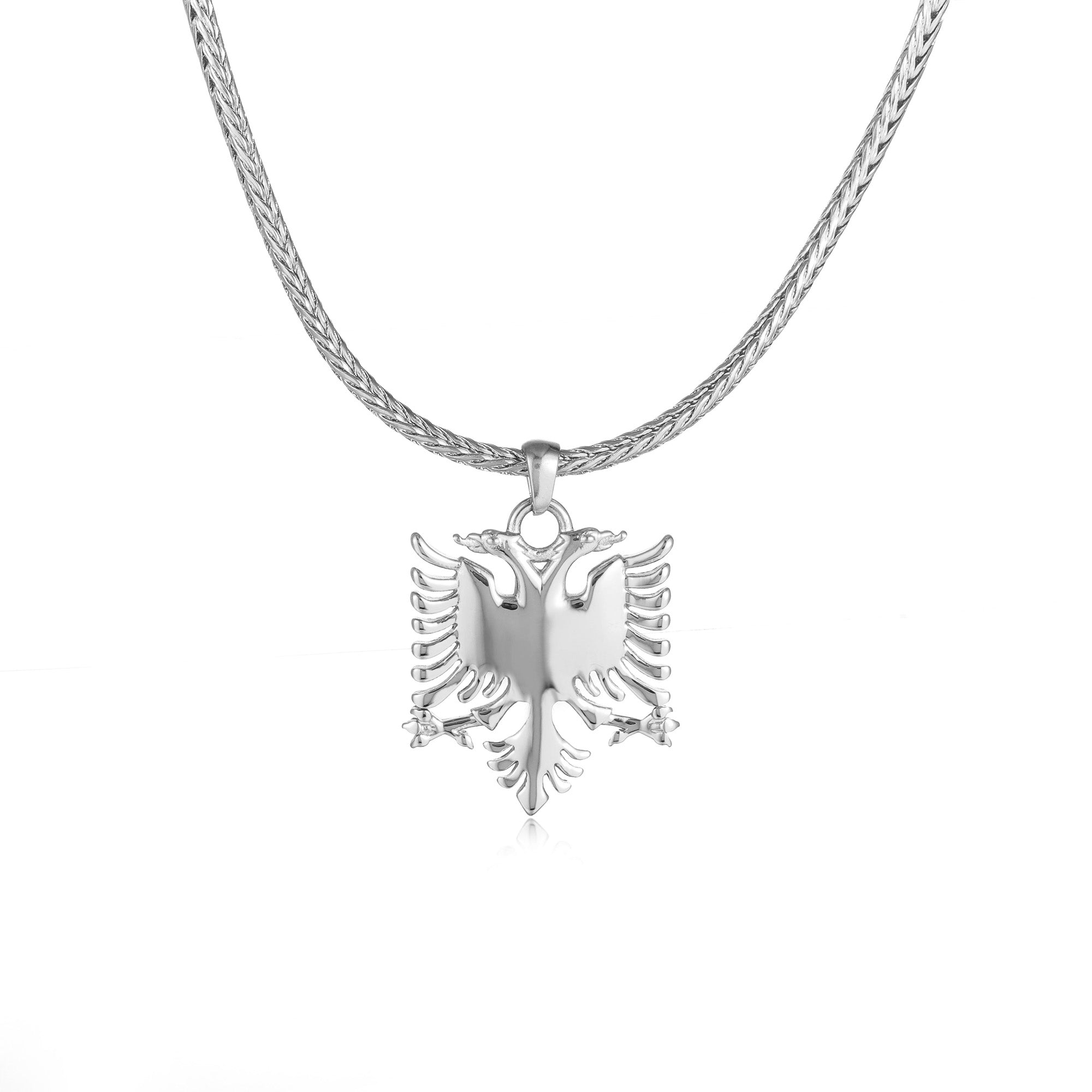 Albanian eagle silver necklace for men