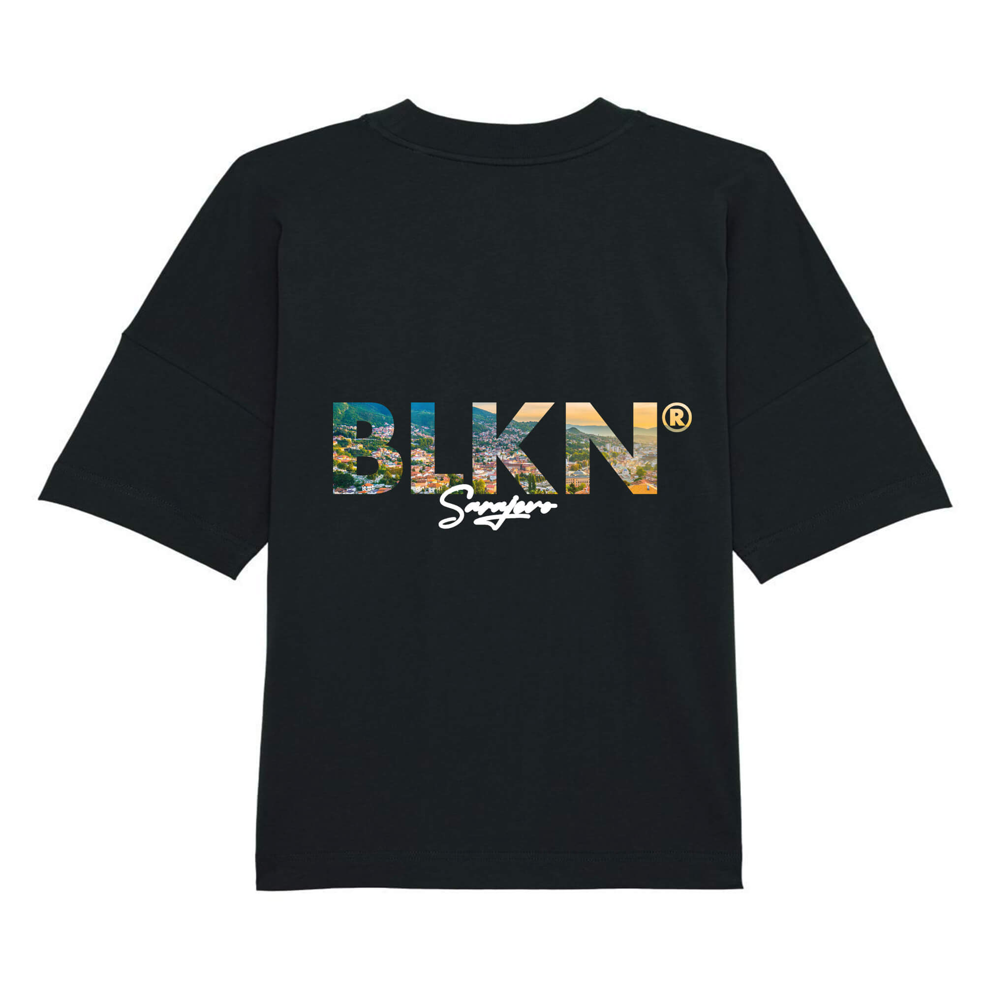 BLKN® oversized shirt back black sarajevo