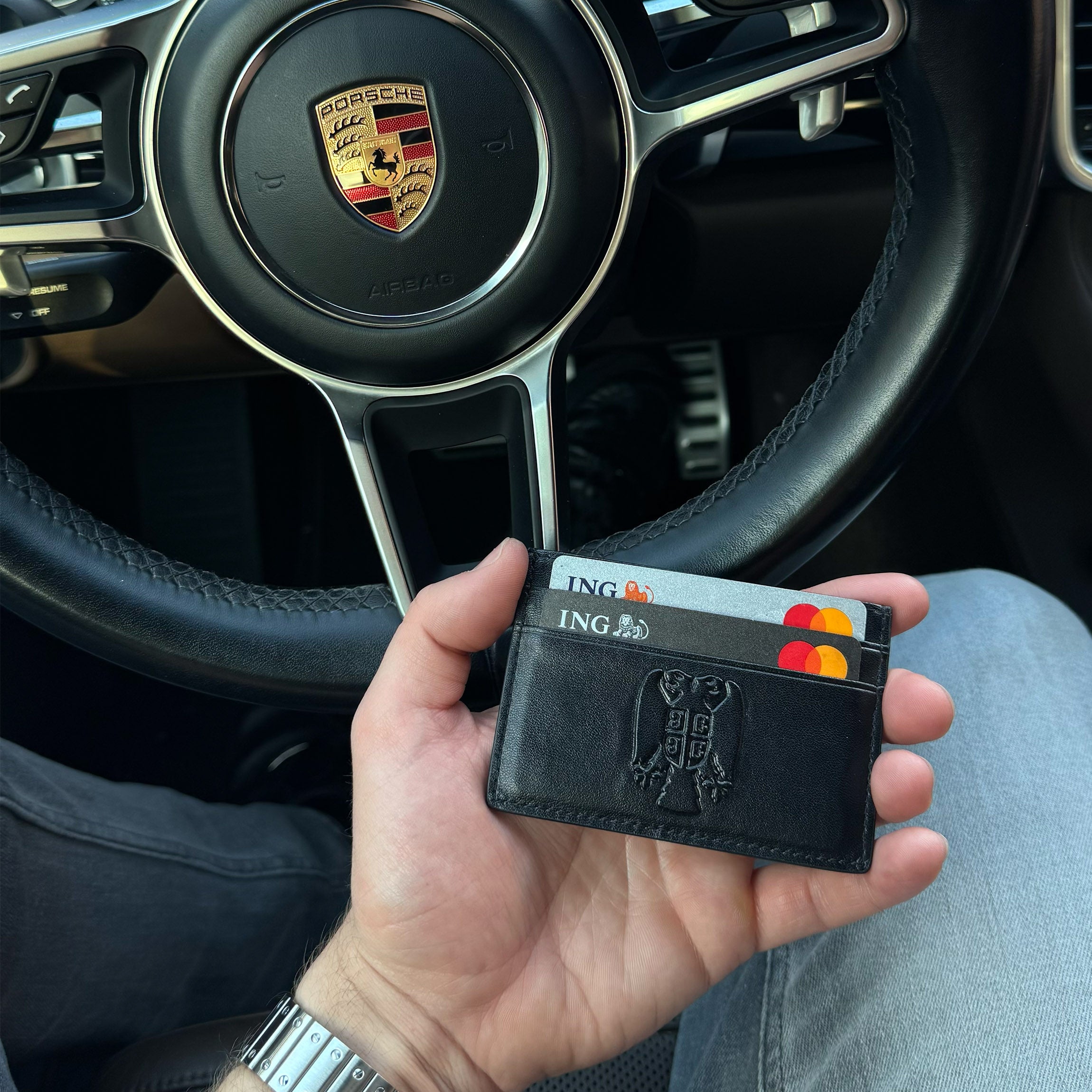 BLKN ® Serbia Emblem Leather Cardholder
