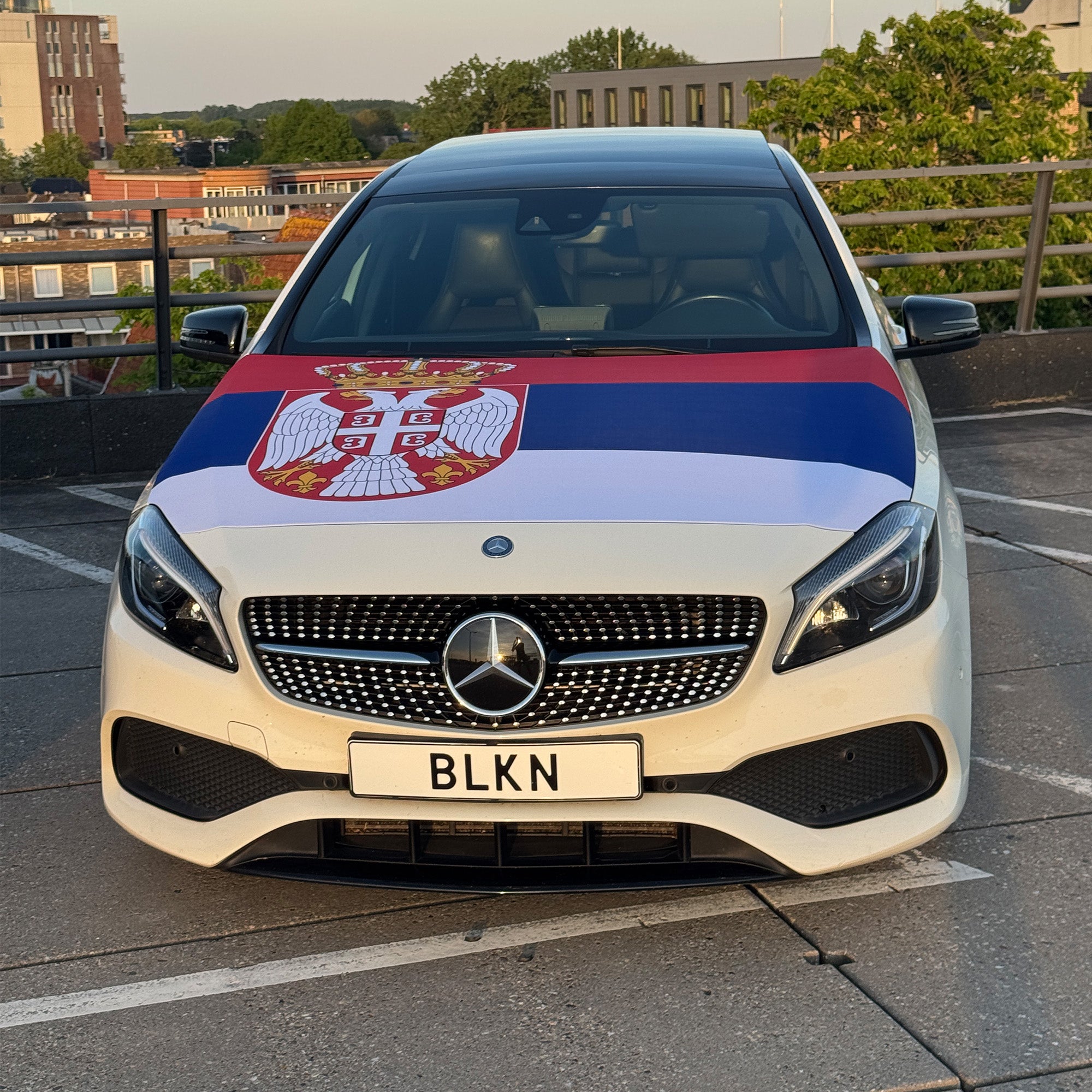 BLKN ® Serbia Car Hood Flag