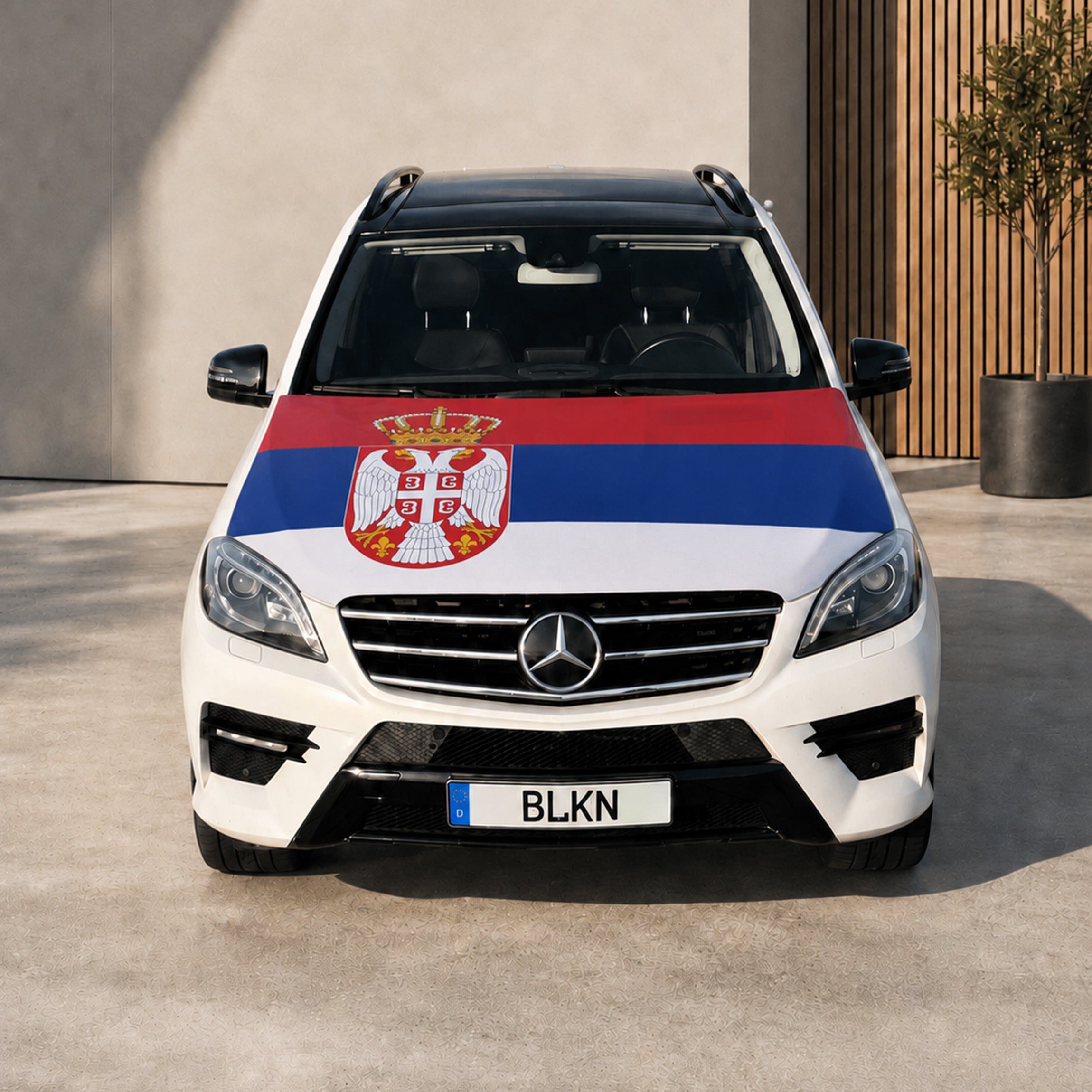 BLKN ® Serbia Car Hood Flag