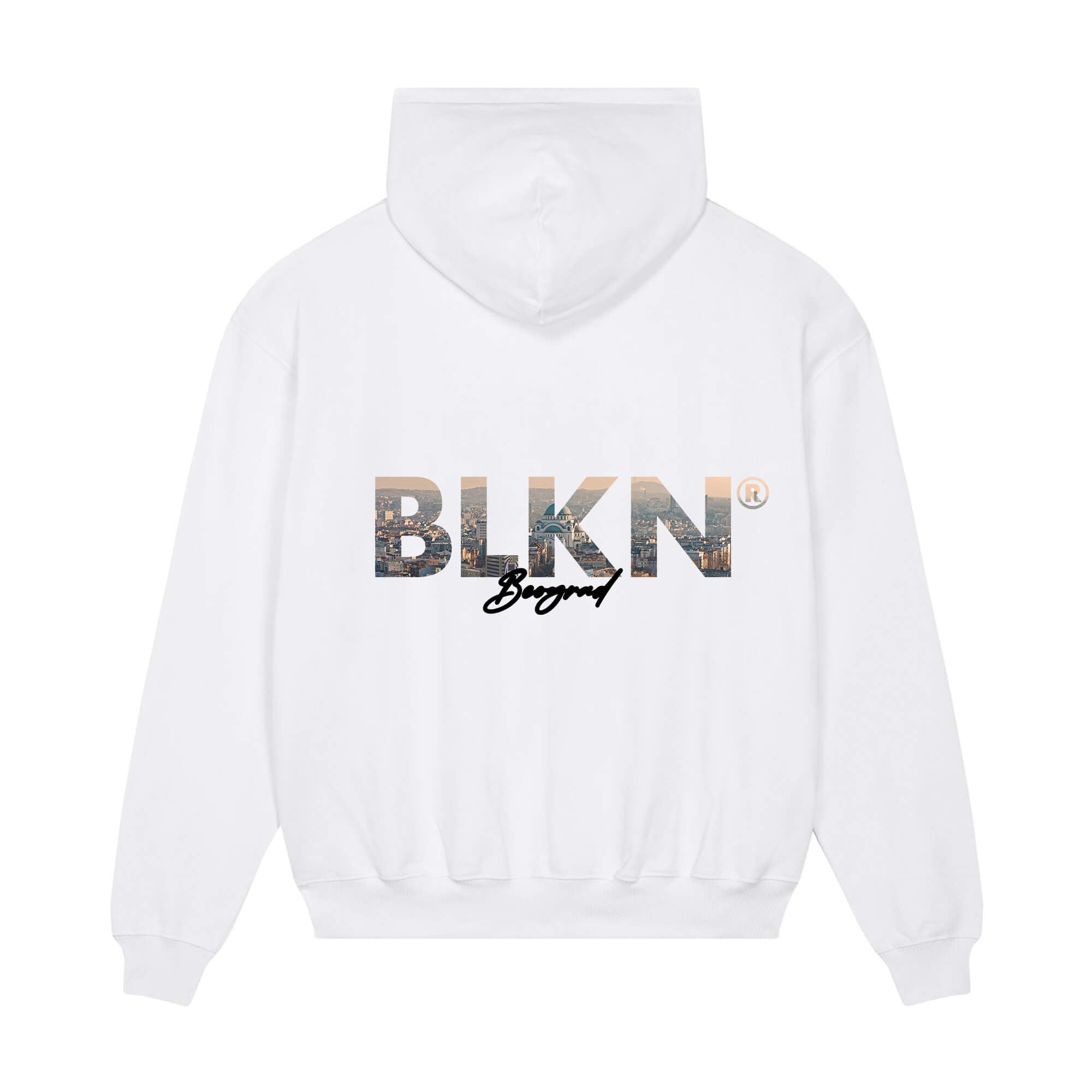Hoodie white back beograd