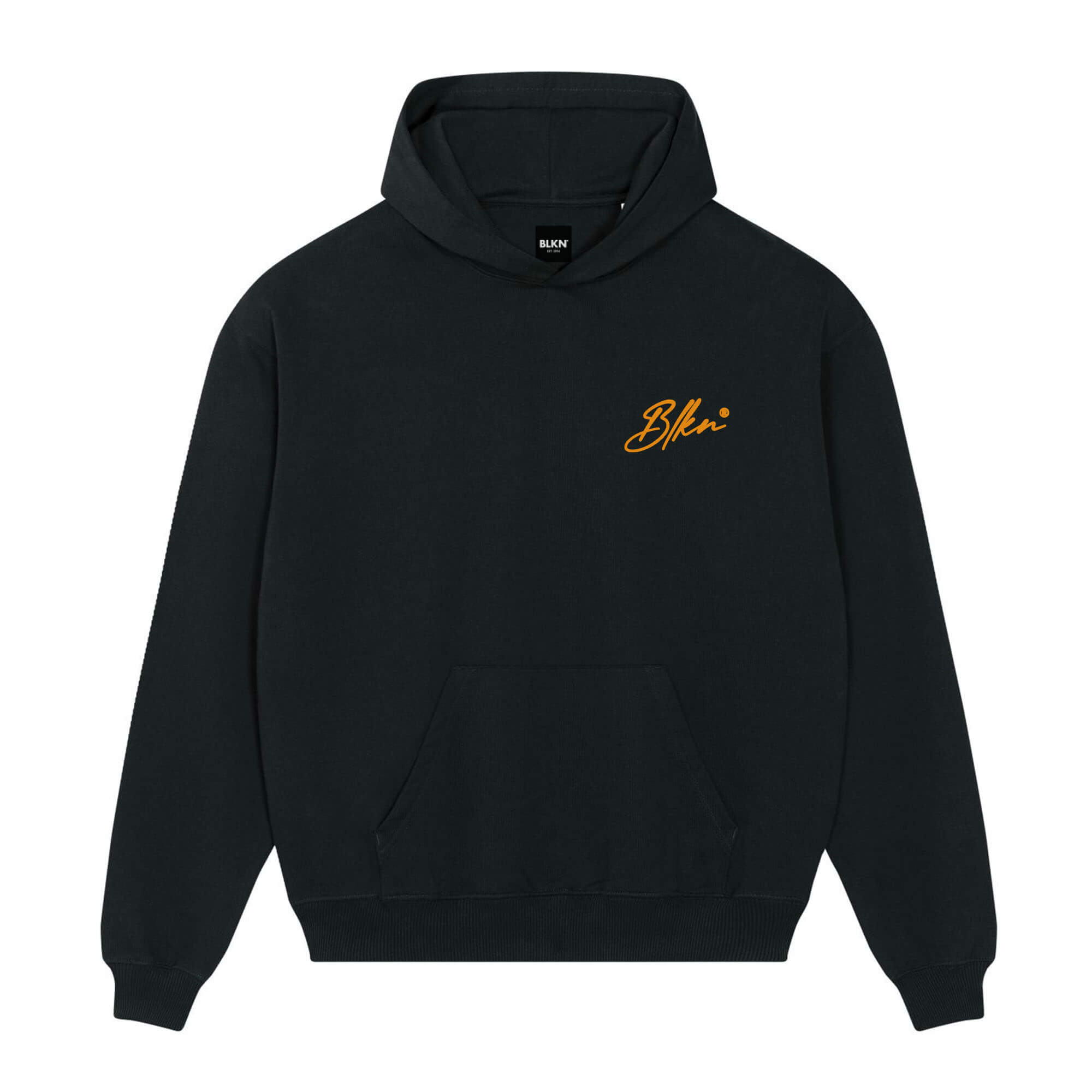 Signature Front Hoodie Black Orange