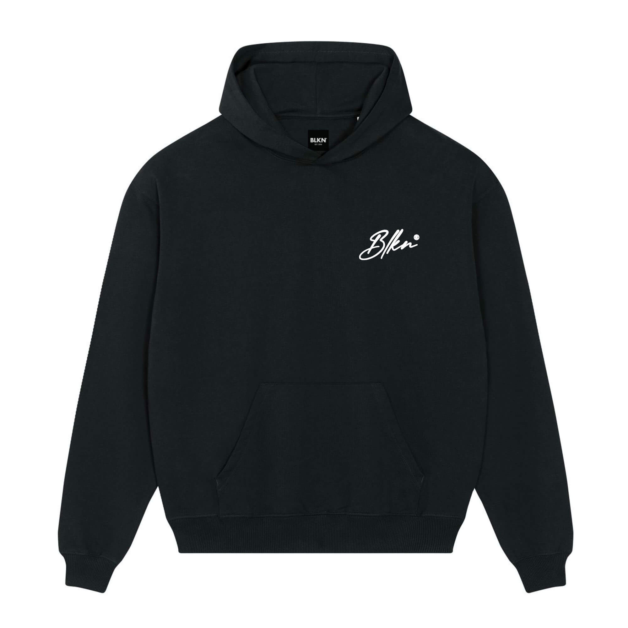 Signature Front Hoodie Black White