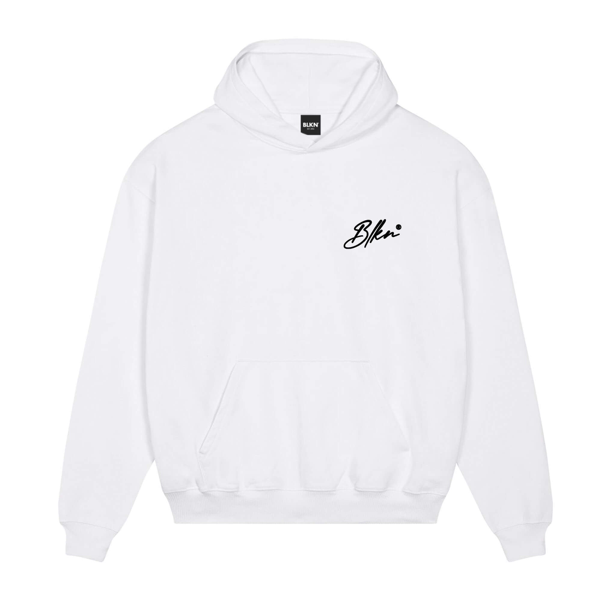 Signature Front Hoodie White Black