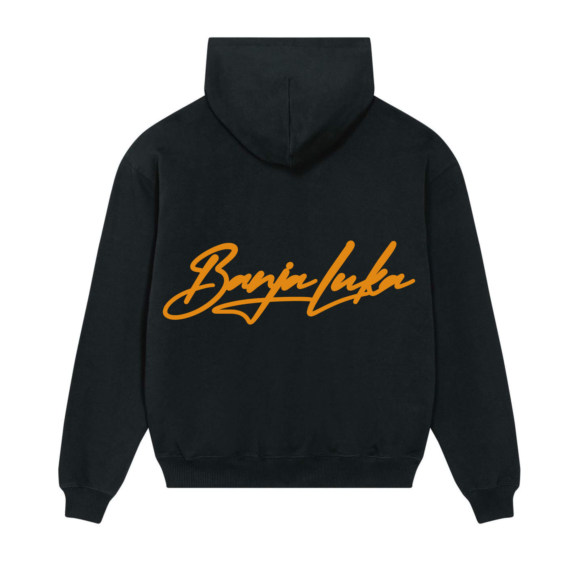 Signature back Hoodie Black BanjaLuka Orange