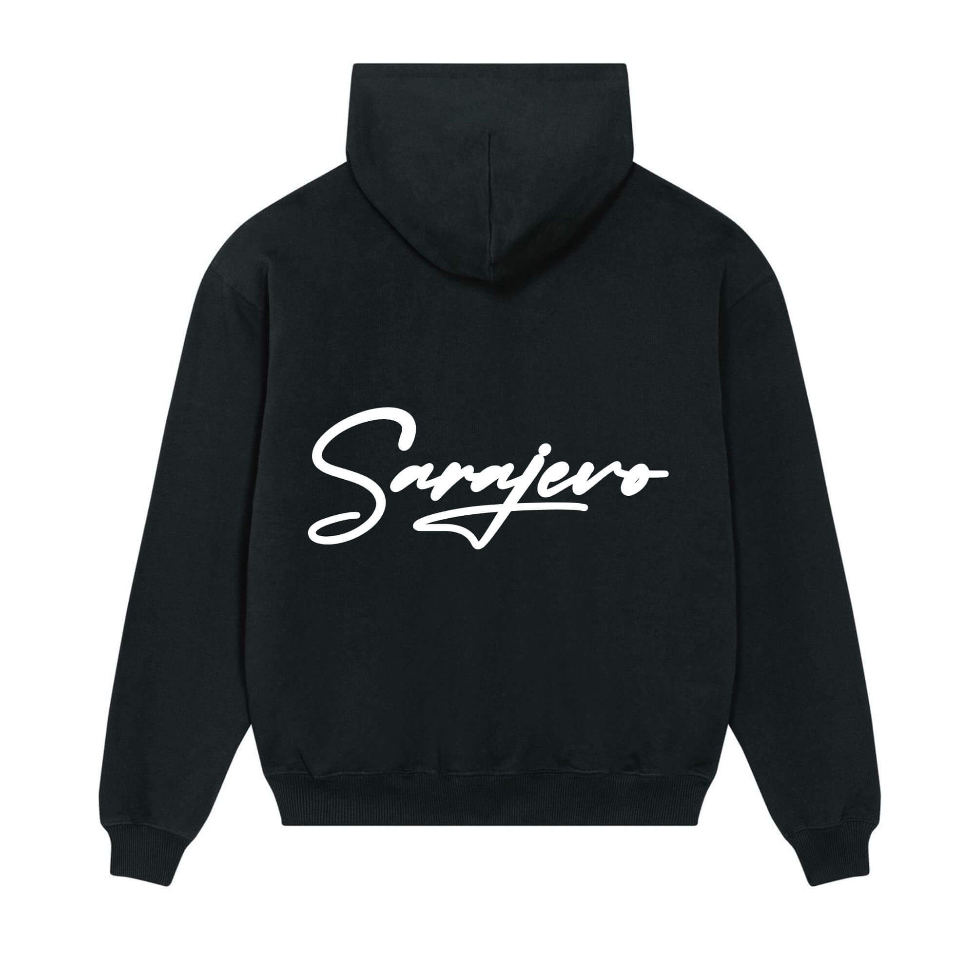 Signature back Hoodie Black Sarajevo White
