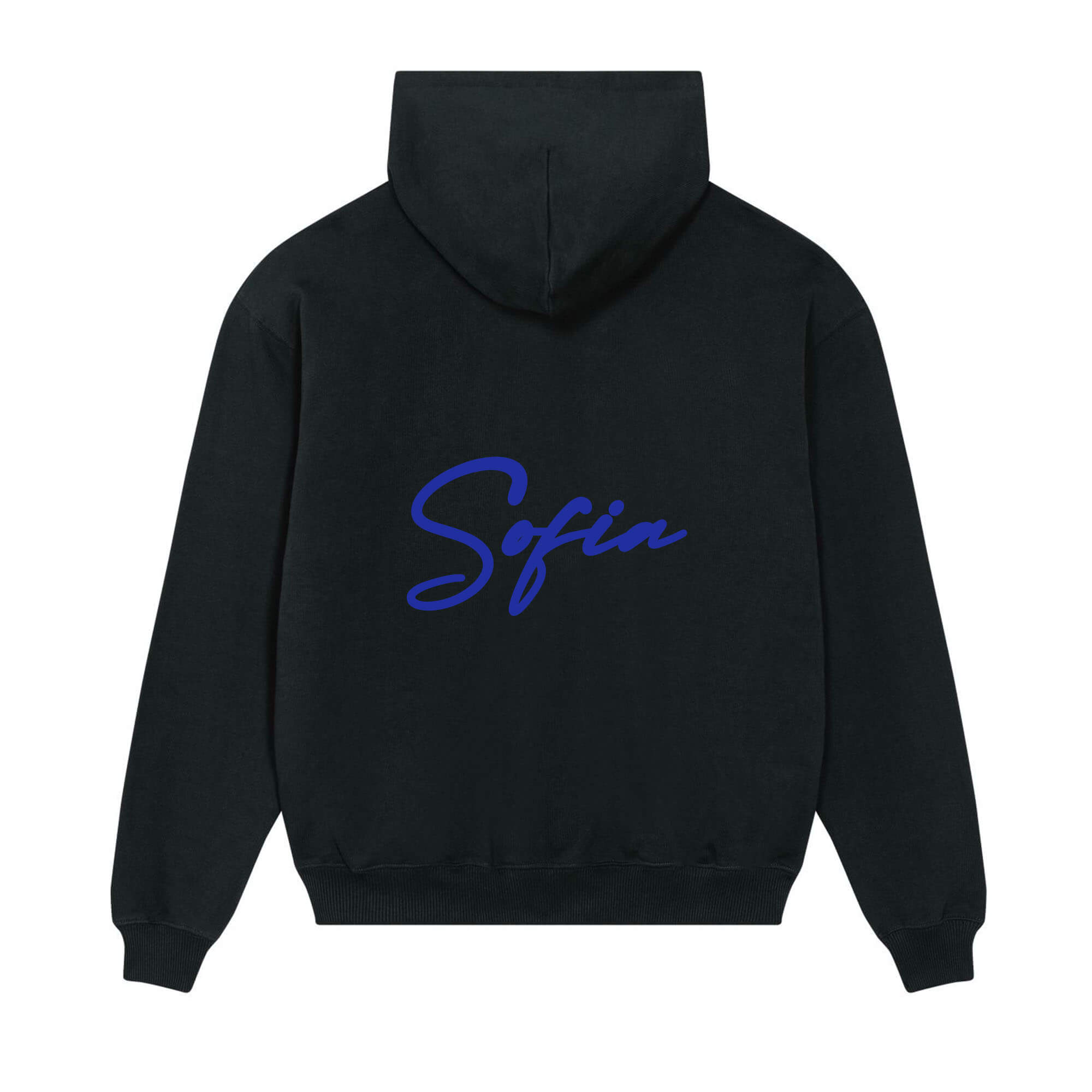 Signature back Hoodie Black Sofia Blue