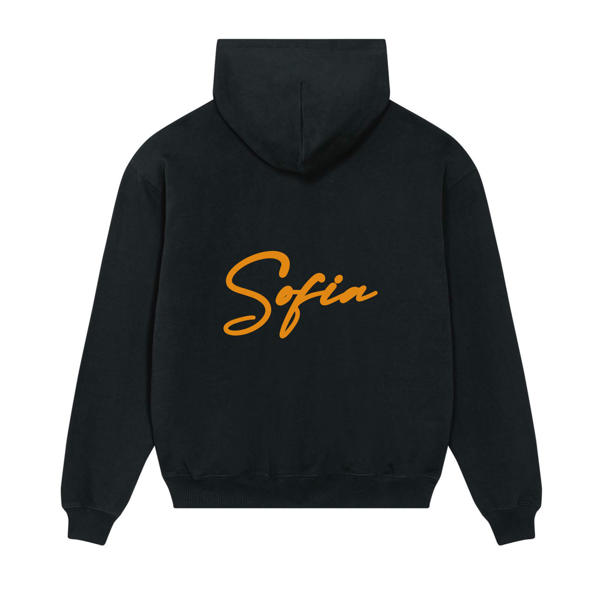 Signature back Hoodie Black Sofia Orange
