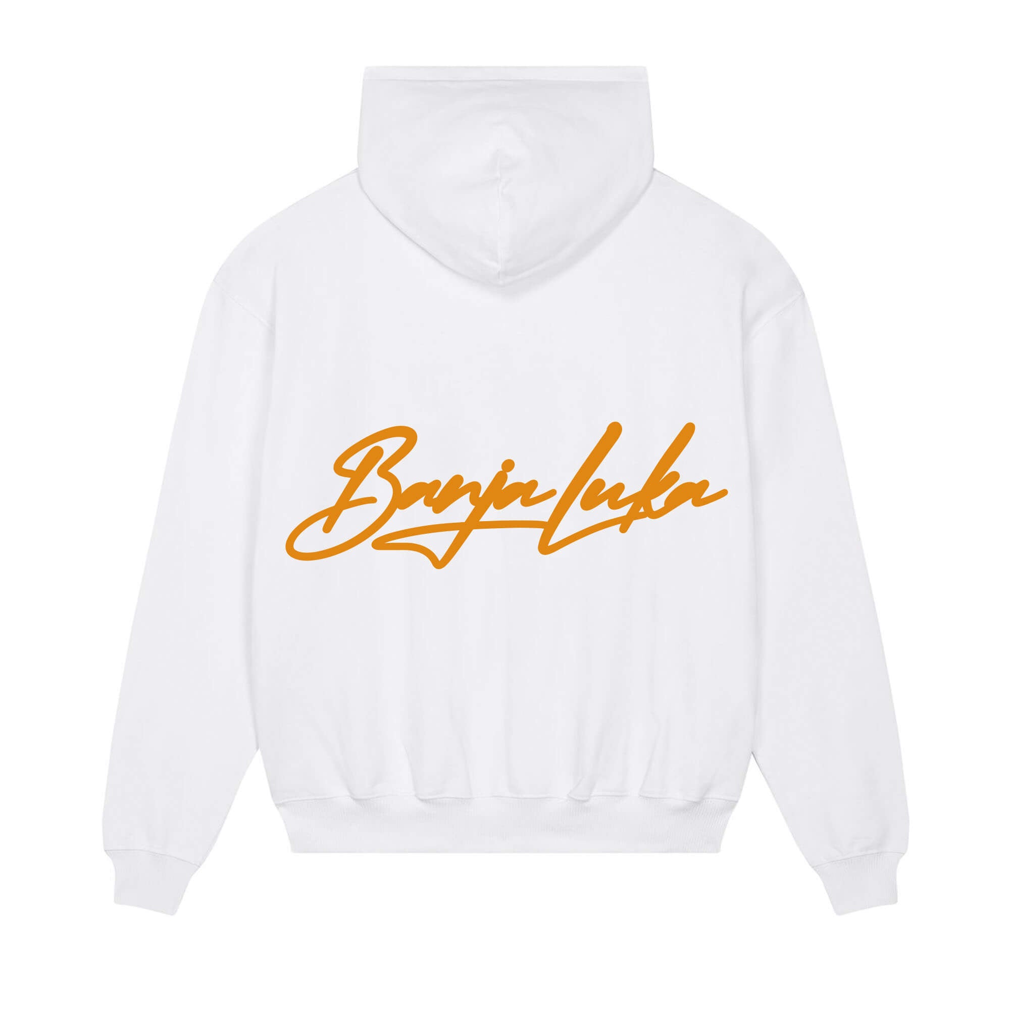 Signature back Hoodie White BanjaLuka Orange