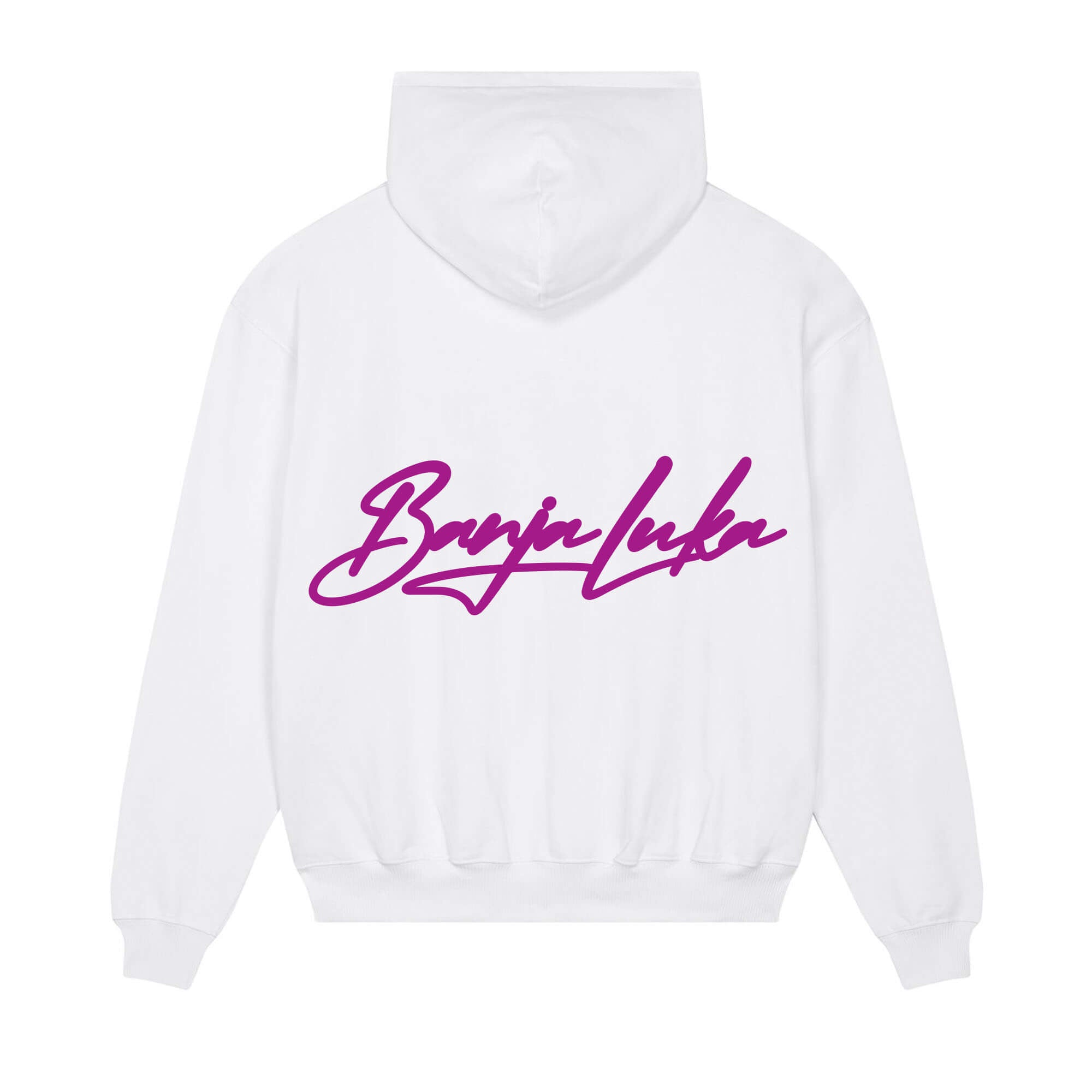 Signature back Hoodie White BanjaLuka Paars