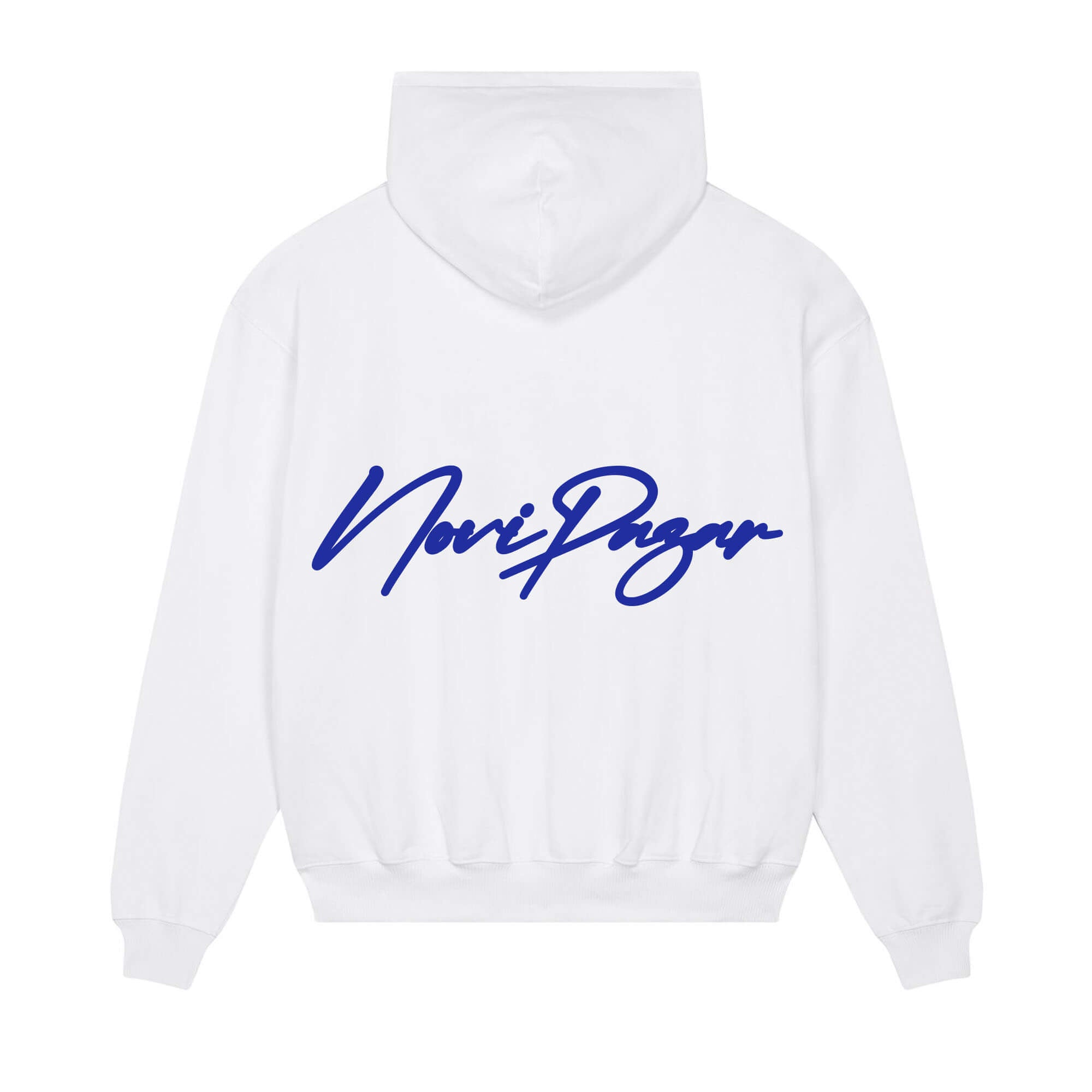 Signature back Hoodie White NoviPazar Blue