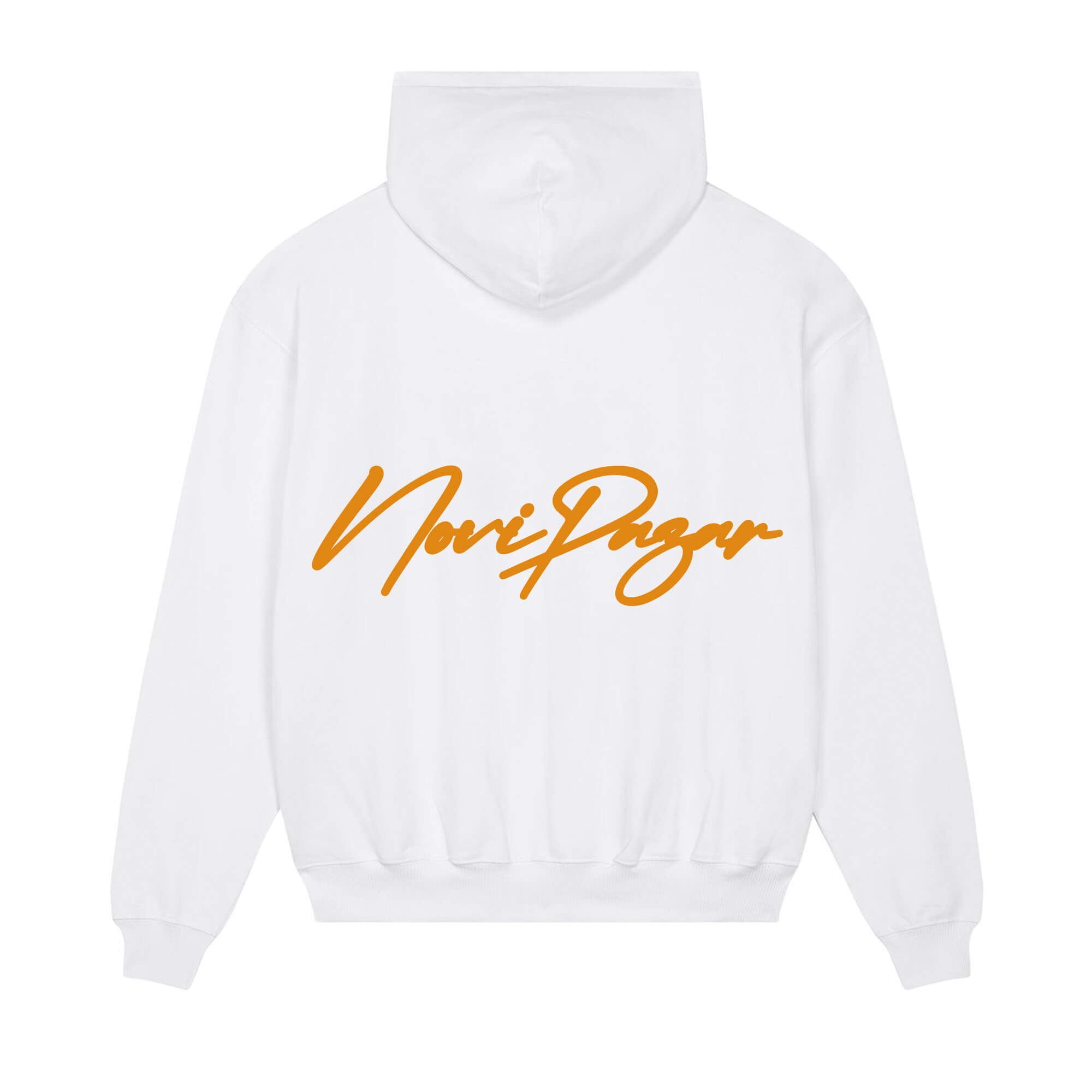 Signature back Hoodie White NoviPazar Orange