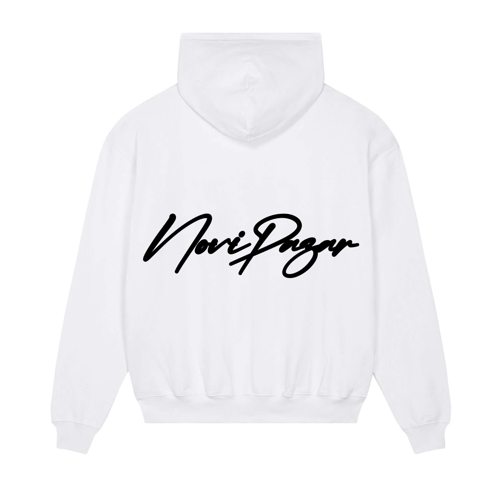 Signature back Hoodie White NoviPazar black