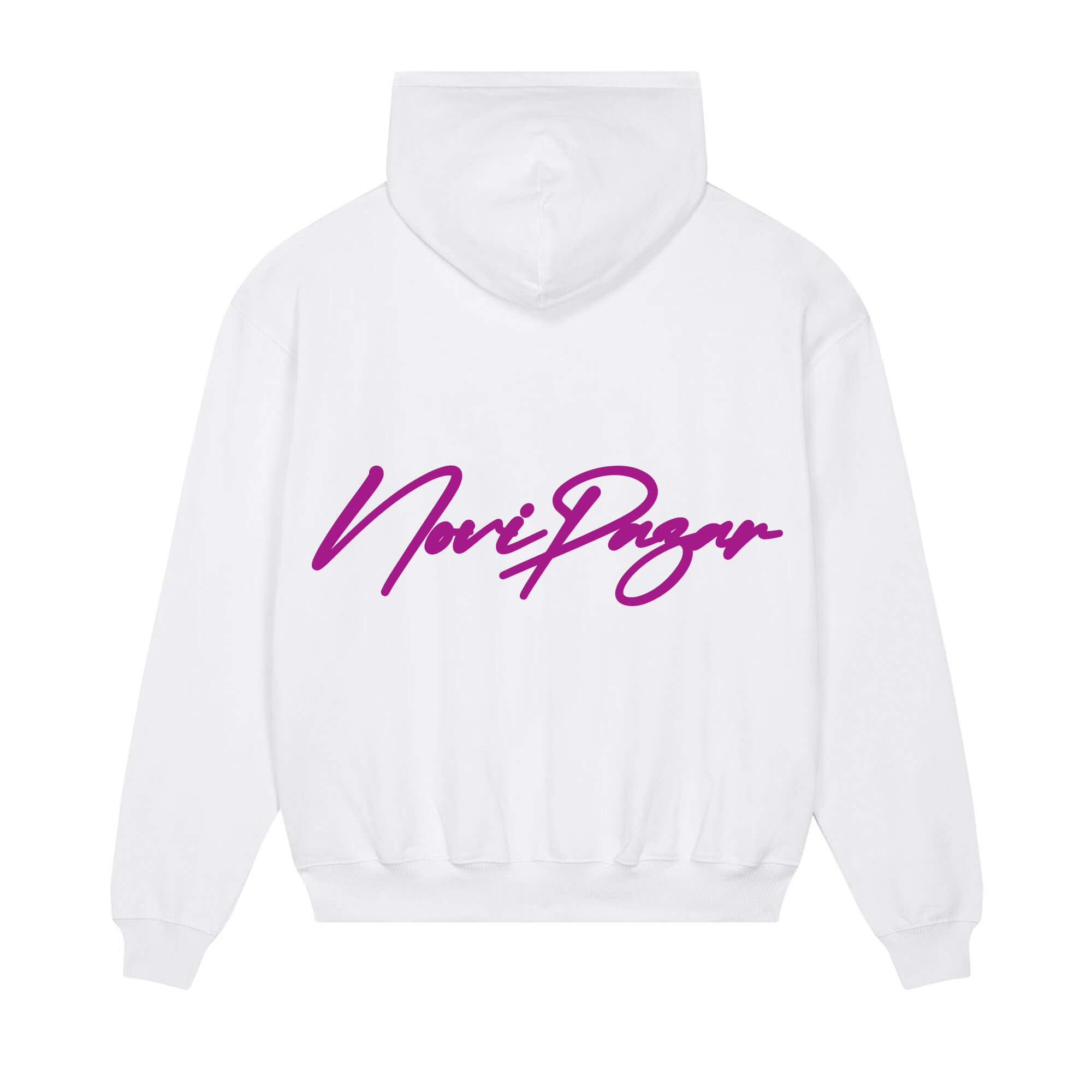 Signature back Hoodie White NoviPazar purple