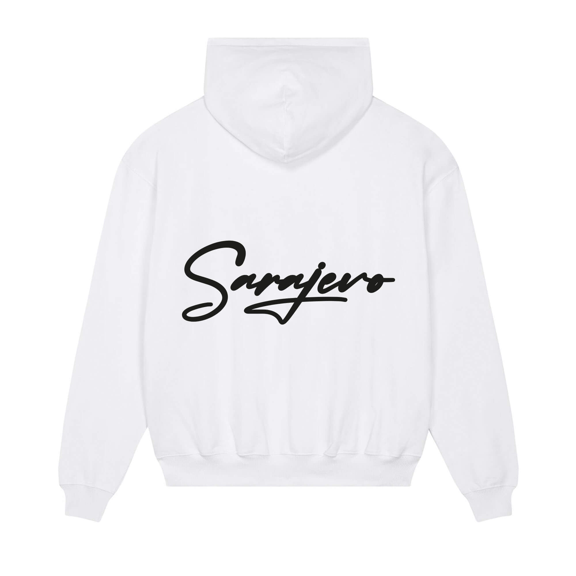 Signature back Hoodie White Sarajevo Black