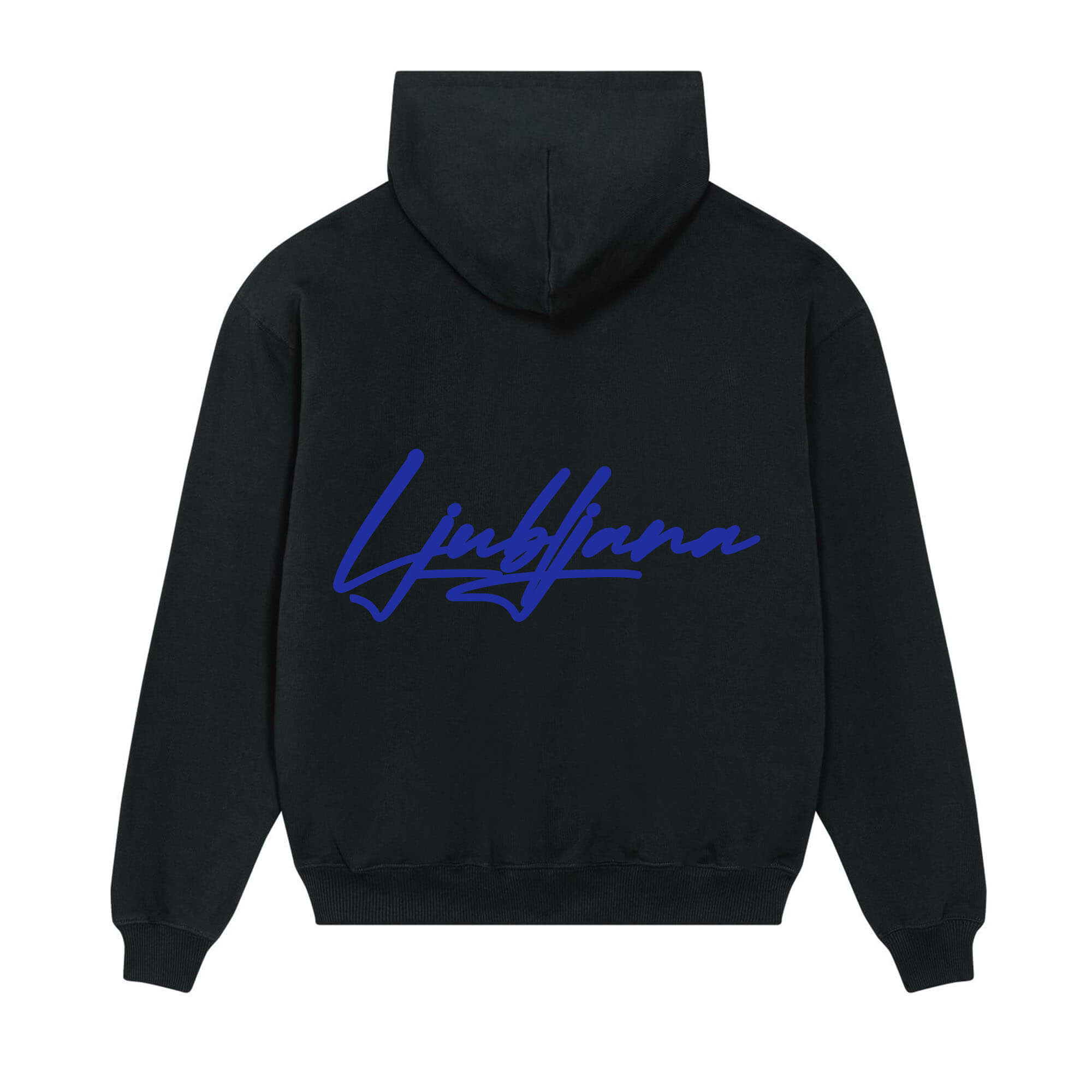 Signature back Hoodie black Ljubljana Blue