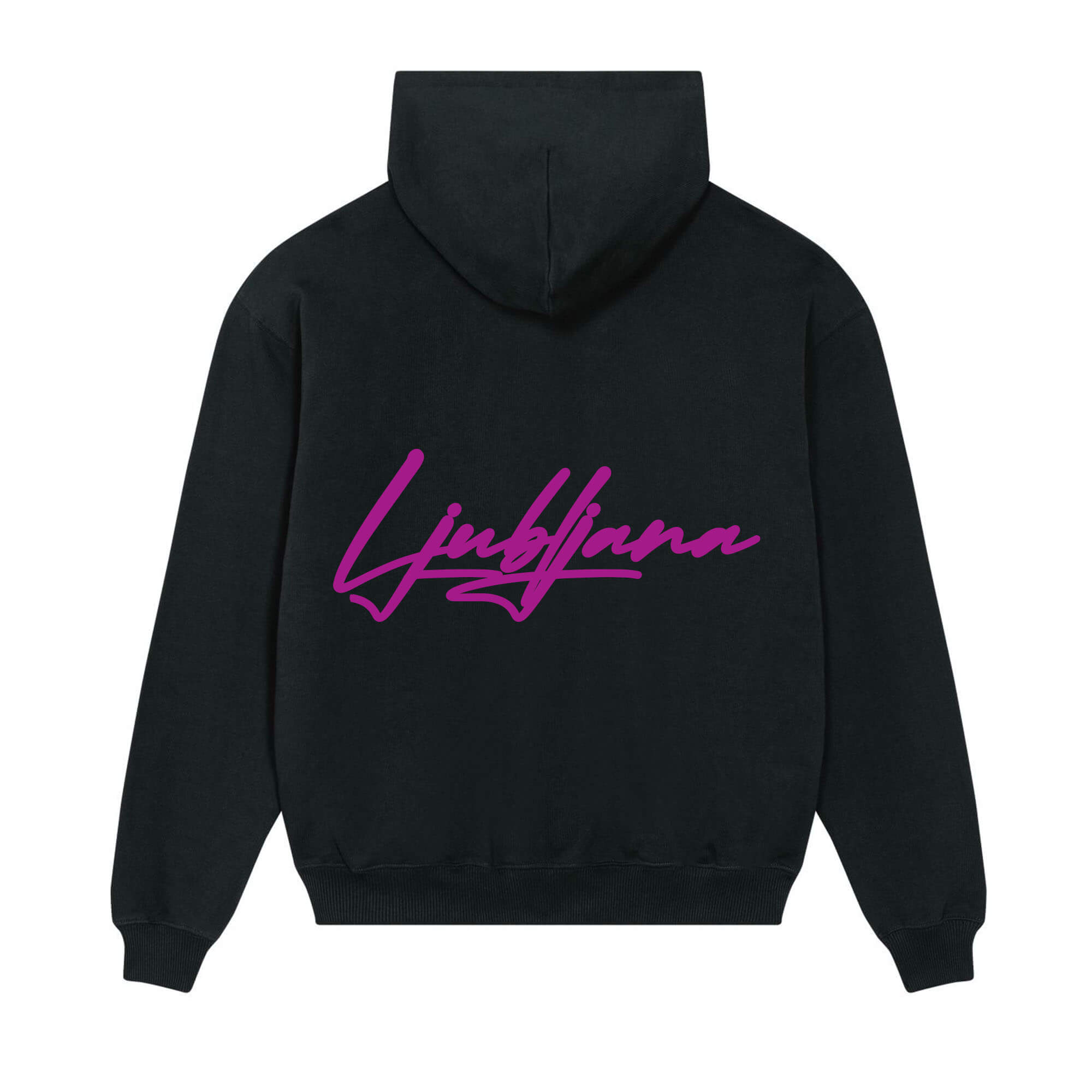Signature back Hoodie black Ljubljana purple