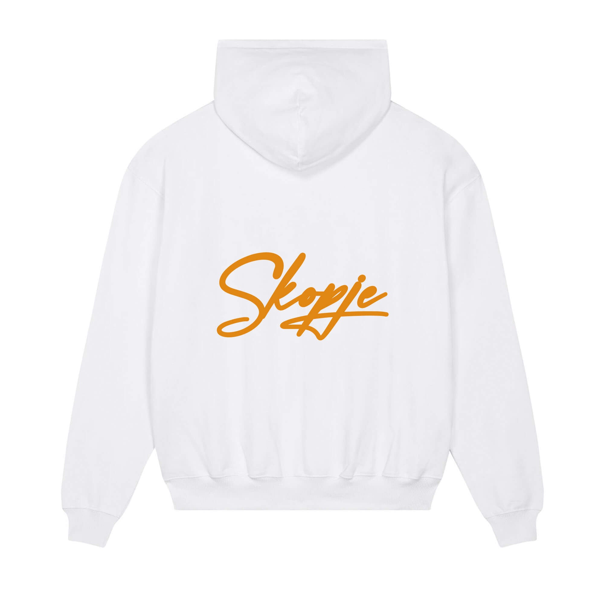 Signature back Hoodie white Skopje orange