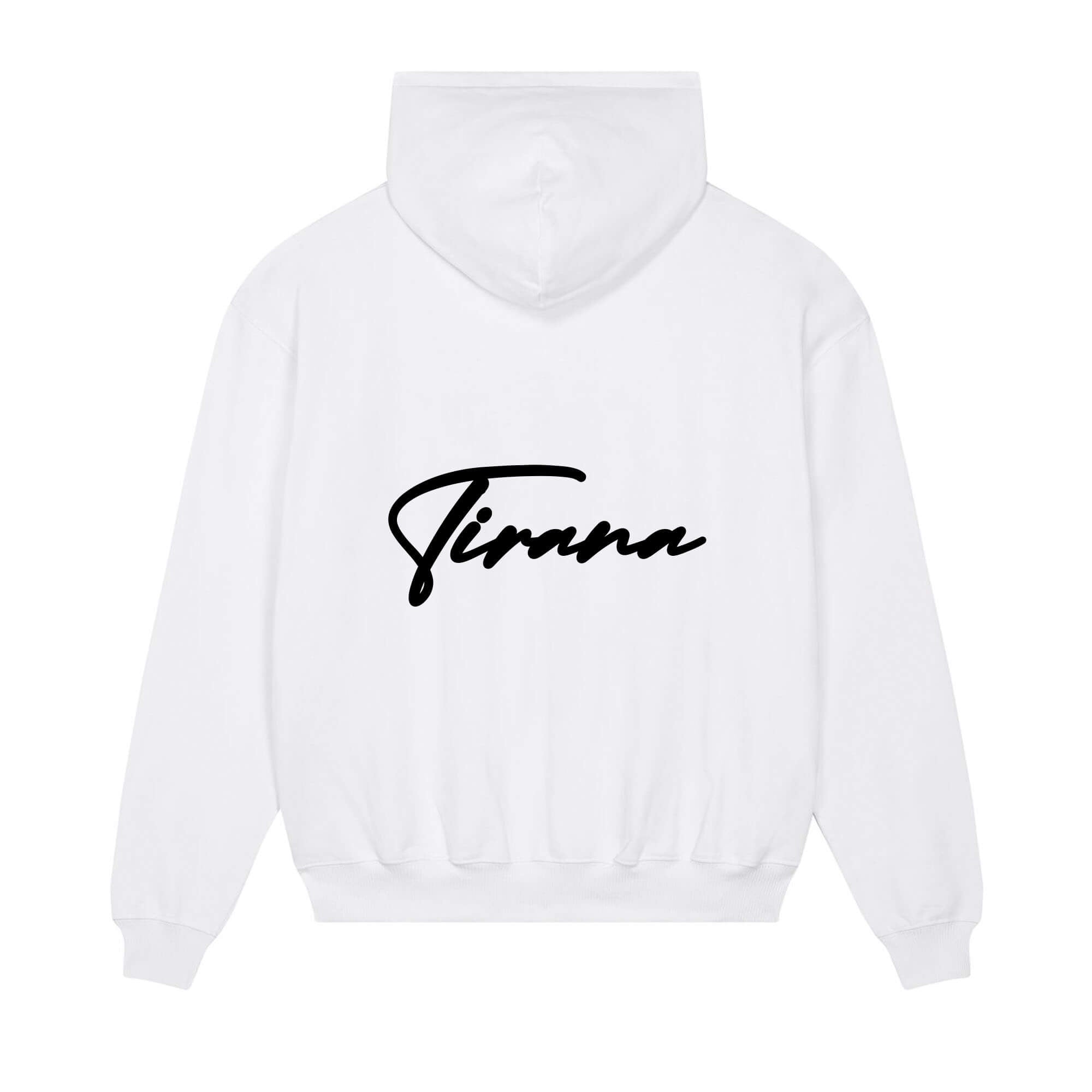 Signature back Hoodie white Tirana Black