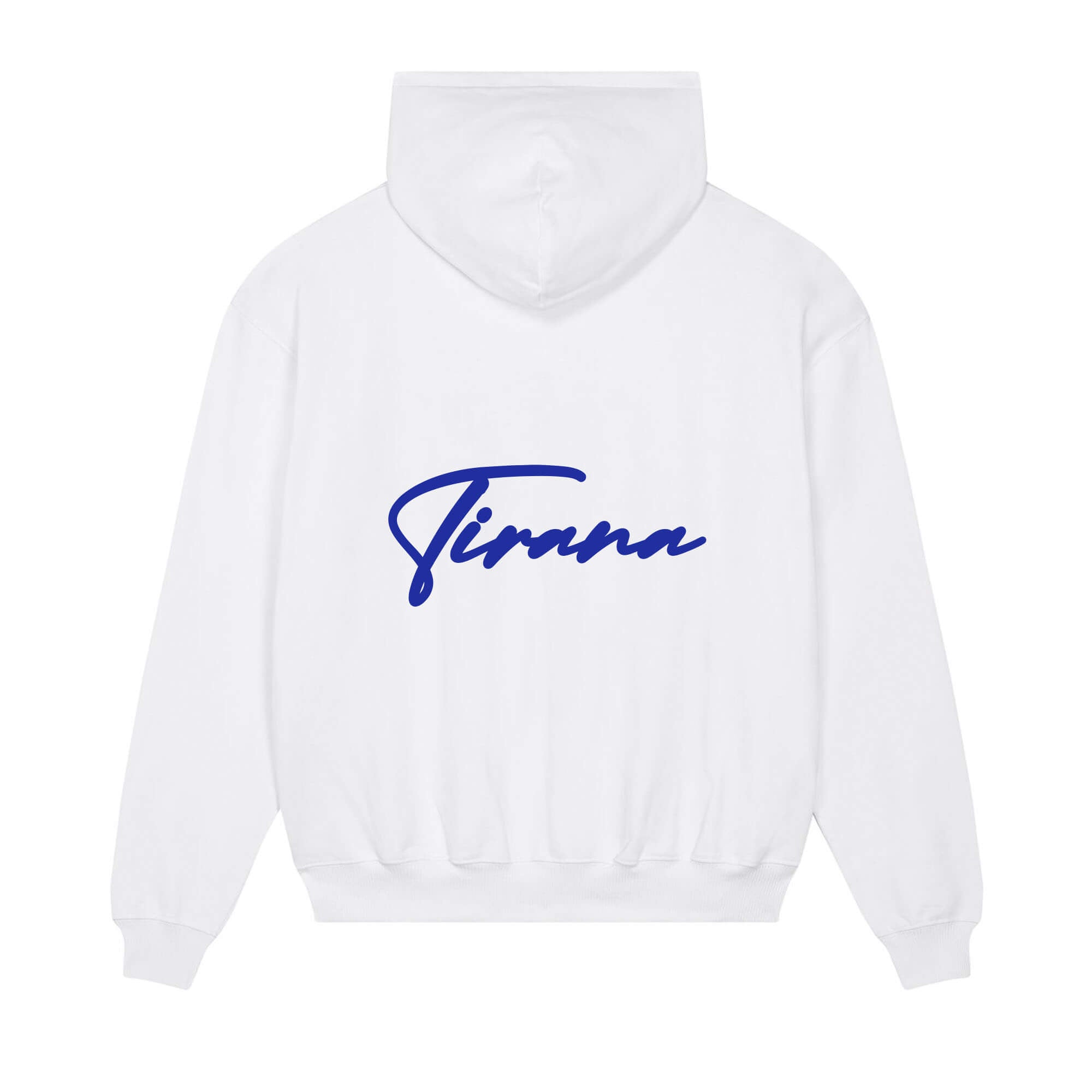 Signature back Hoodie white Tirana Blue