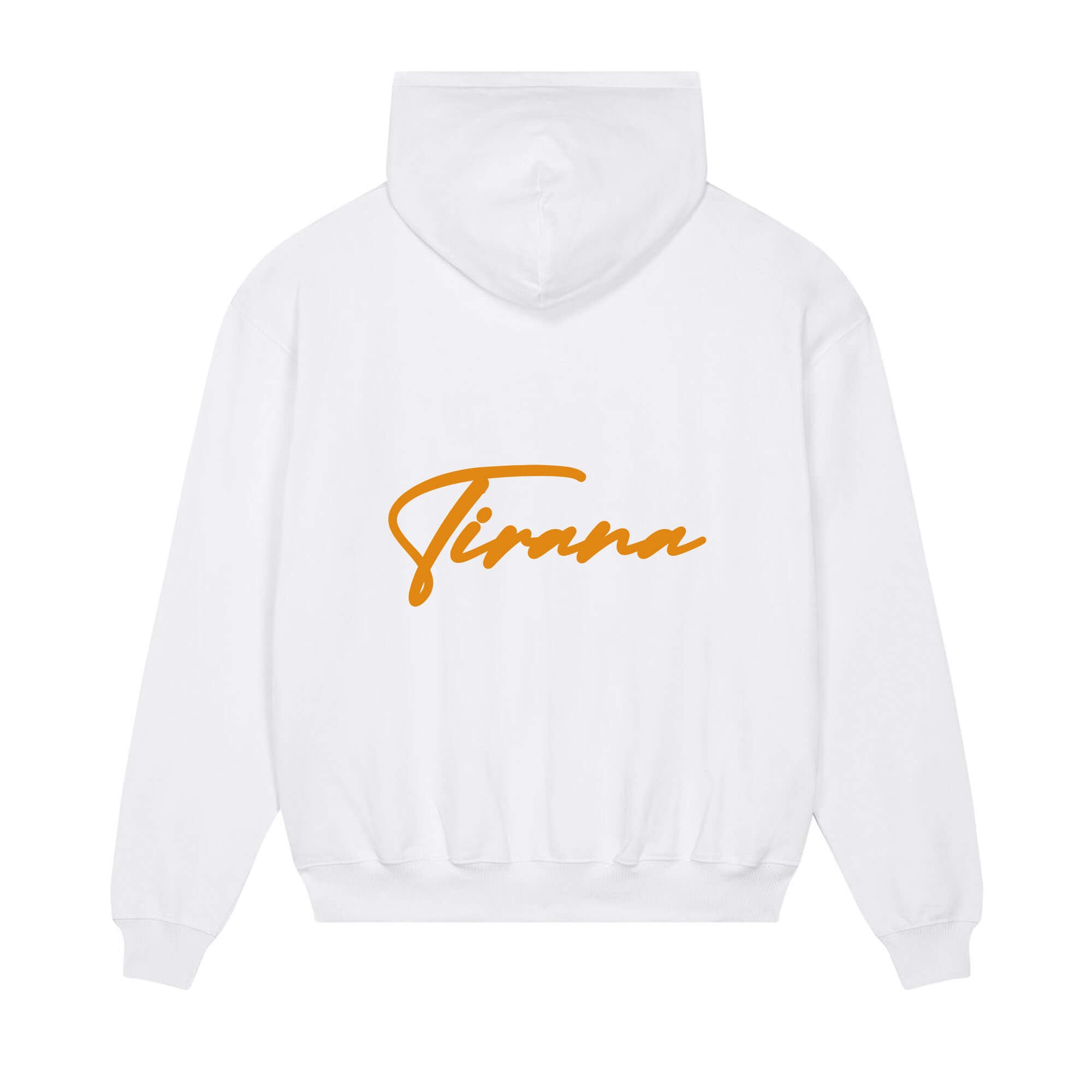 Signature back Hoodie white Tirana orange