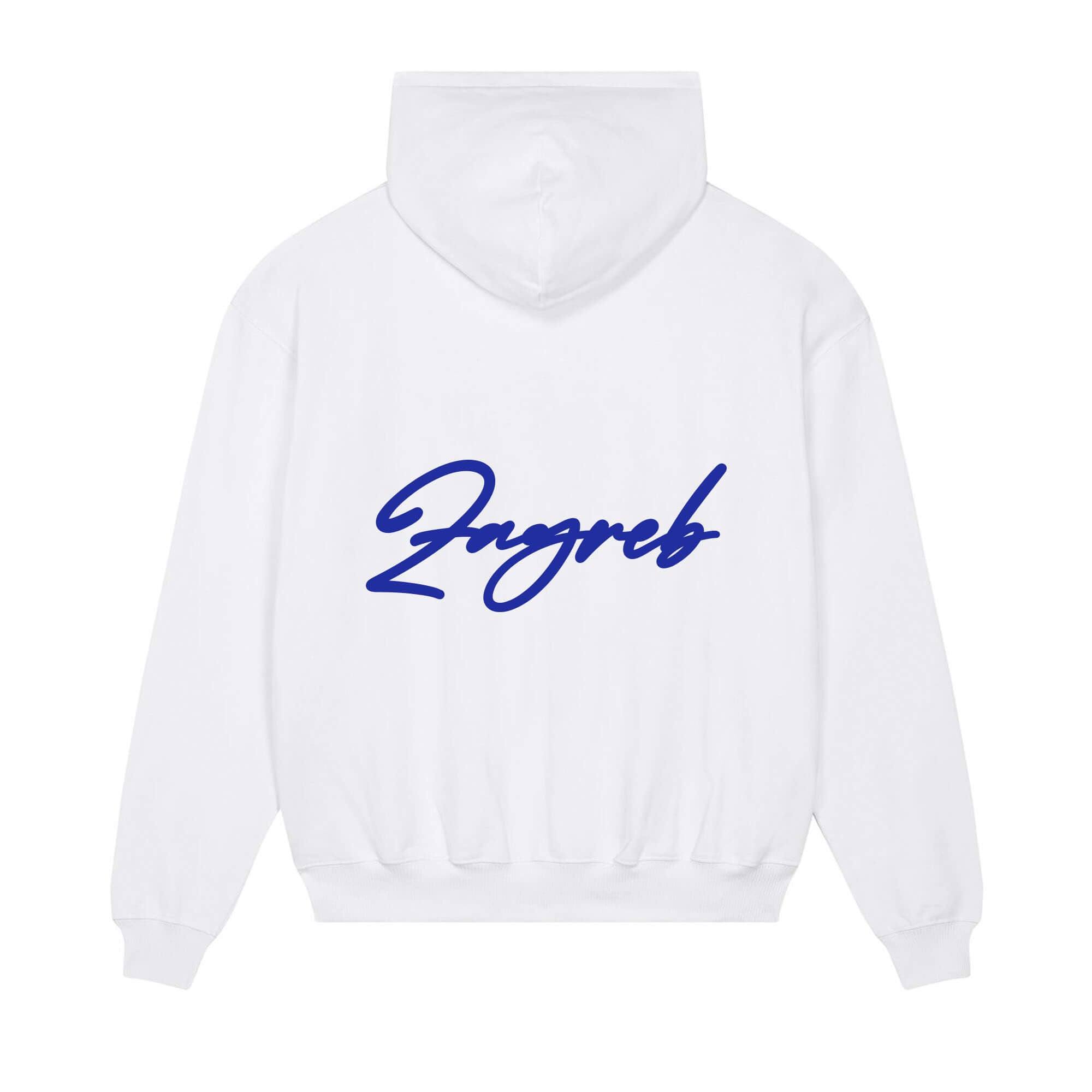 Signature back Hoodie white Zagreb blue