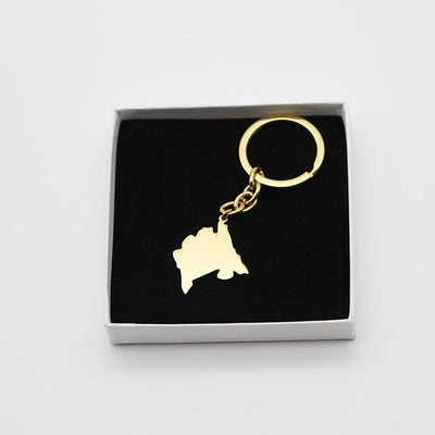 BLKN ® Montenegro map Keychain - gold